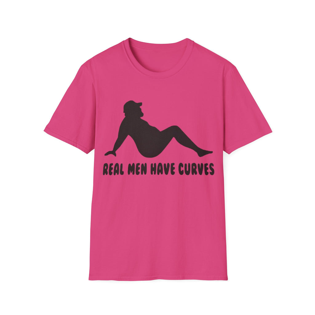 Curvy Silhouette Adult T-Shirt — "Real Men Have Curves" Graphic Tee