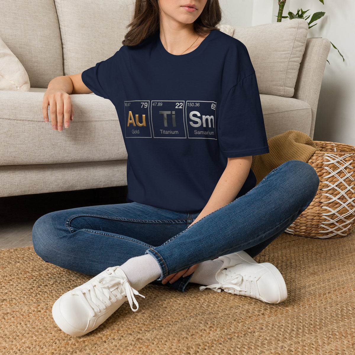 Adult T-Shirt — 'Au Ti Sm' Periodic Table Autism Awareness Tee