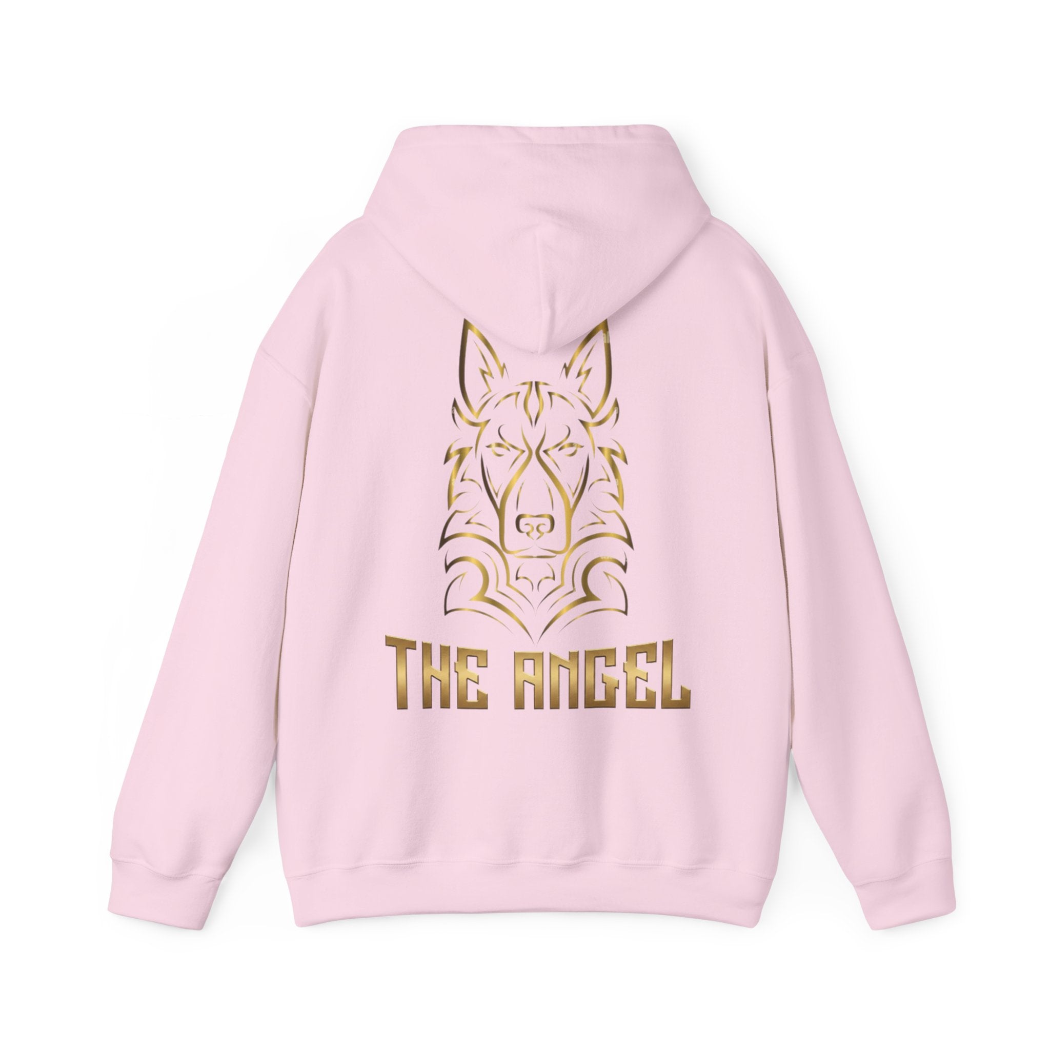 Angel Wolf Adult Hoodie — "The Angel" Gold Graphic Pullover
