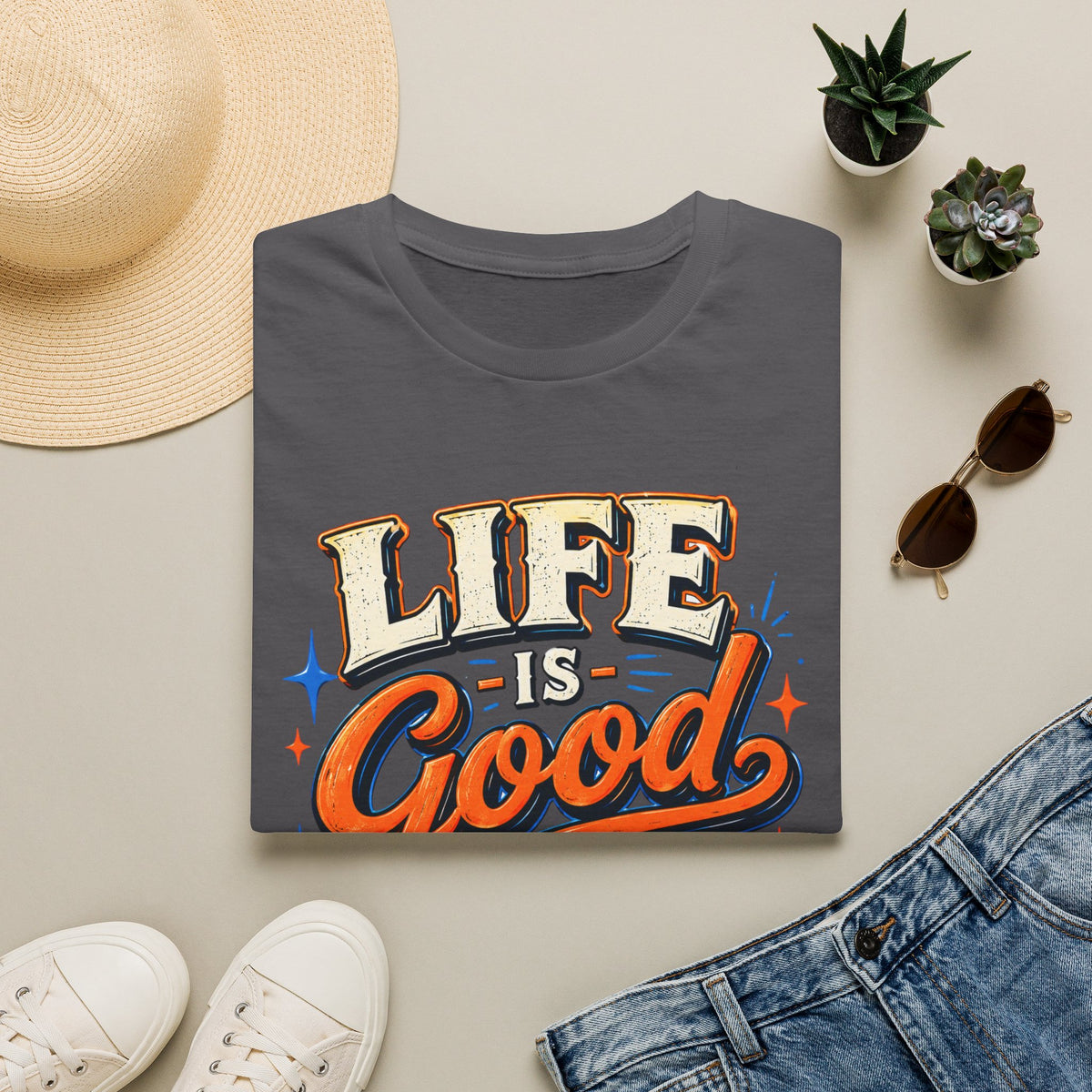 Life Is Good Adult T‑Shirt — "Life Is Good, You Should Get One" Retro Graphic Tee