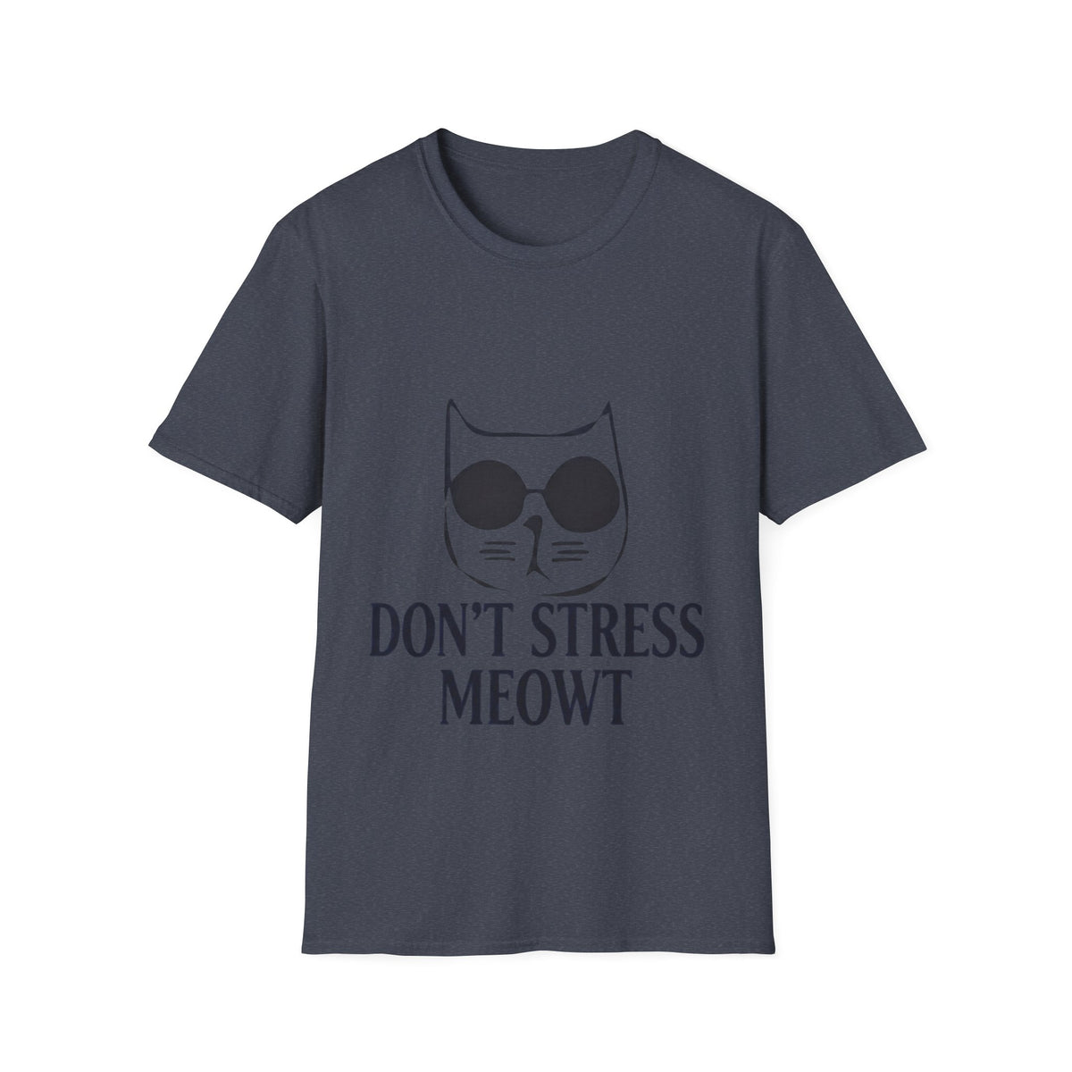 Cat Graphic Adult T-Shirt — "Don't Stress Meowt" Relaxed Tee for Cat Lovers