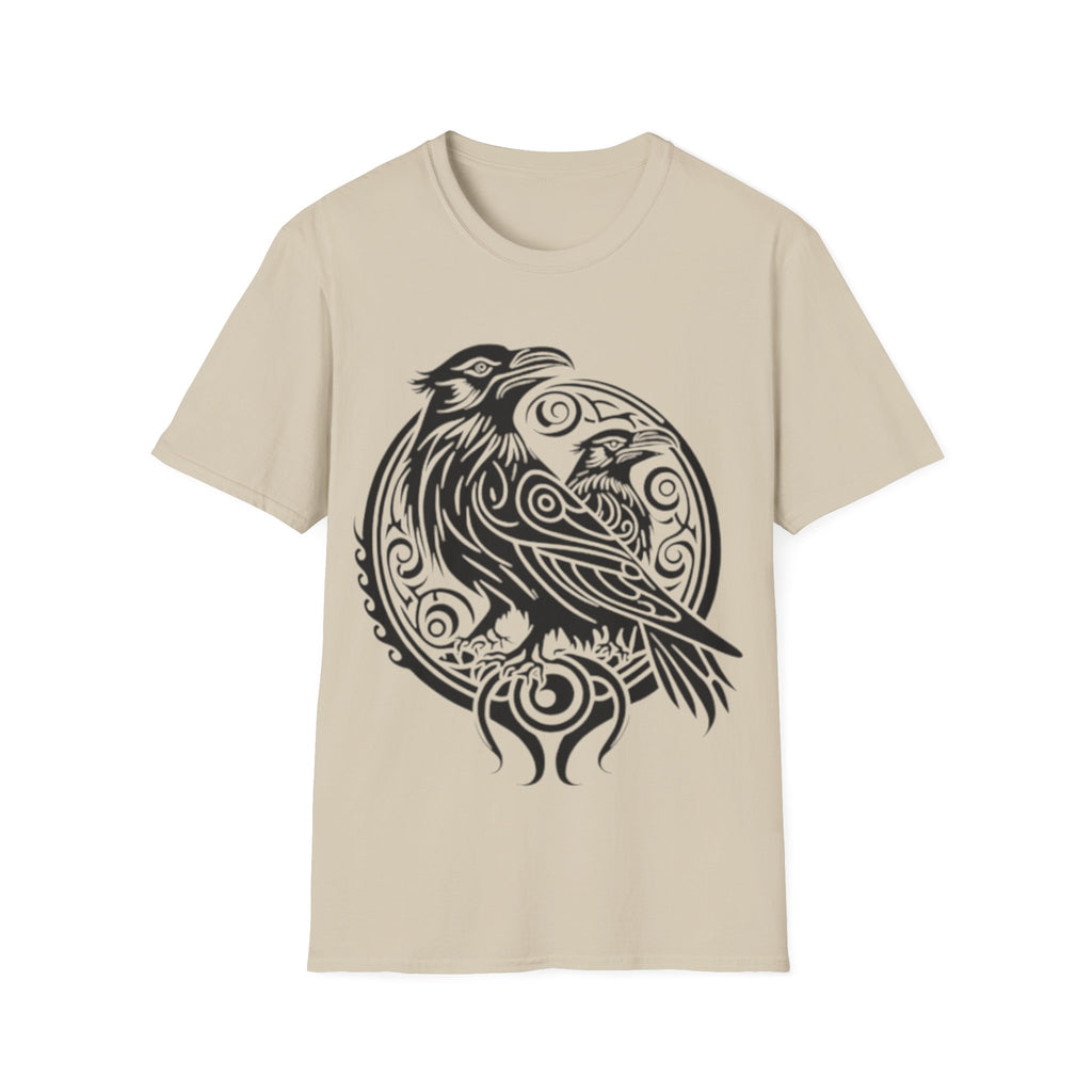 Odens Raven's Tribal Art Adult T-Shirt — Huginn and Muninn
