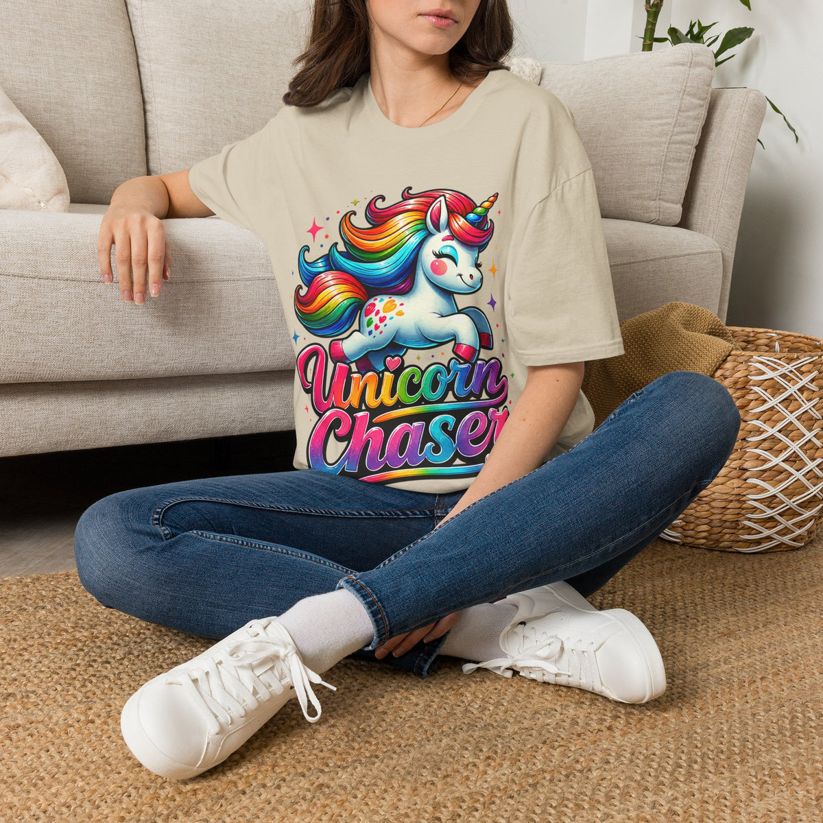 Funny Unicorn Chaser Adult T-Shirt — Rainbow Magical Unicorn Tee