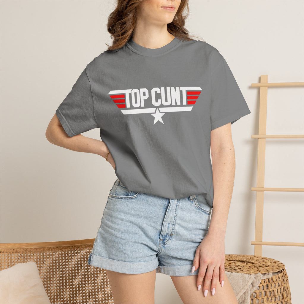 Top Cunt Graphic Adult T-Shirt — Retro Military-Inspired Statement Tee