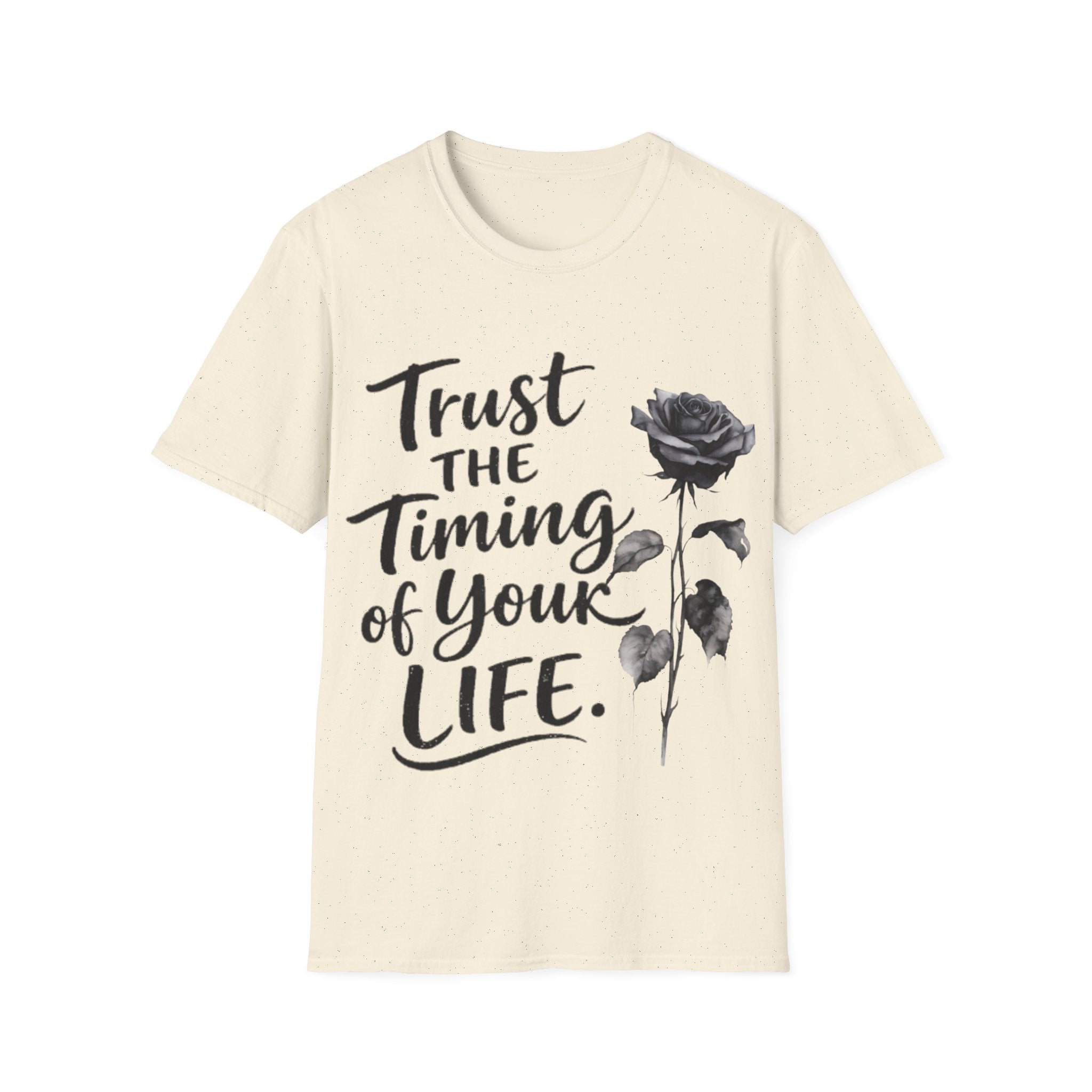 Trust the Timing of Your Life Adult T-Shirt – Inspirational Floral Tee