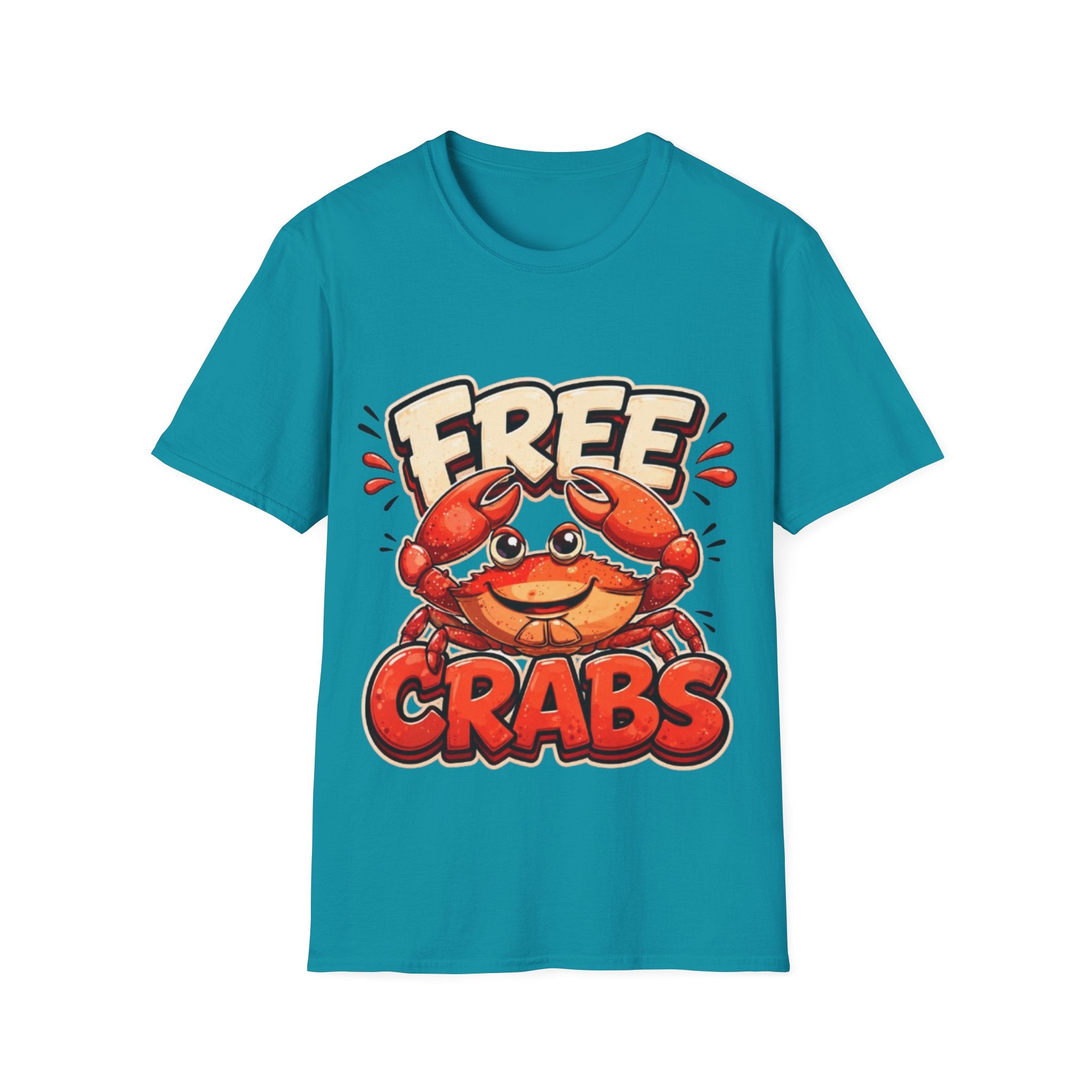 Free Crabs Adult T-Shirt — Funny Seafood Beach Graphic Tee