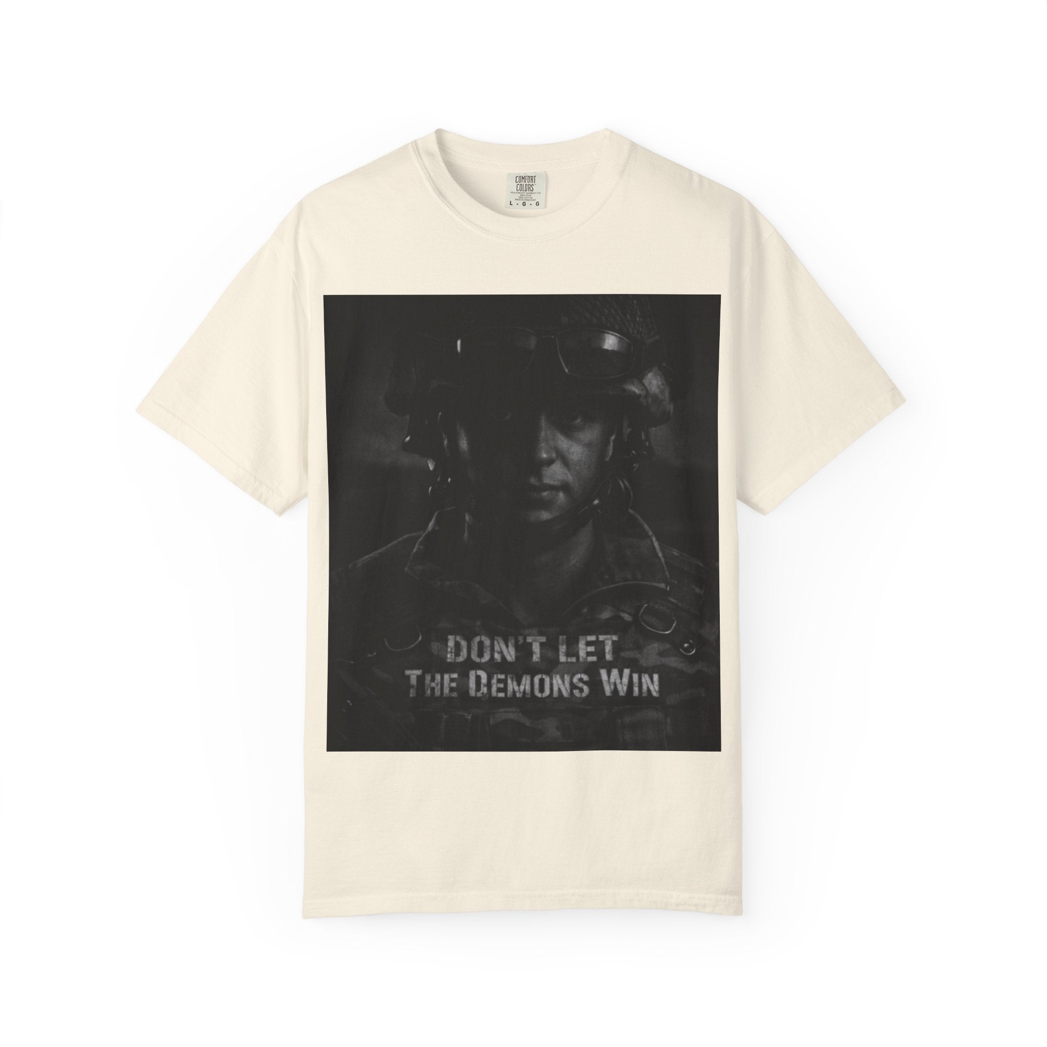 Don't Let the Demons Win T-Shirt — Dark Tactical Graphic Tee