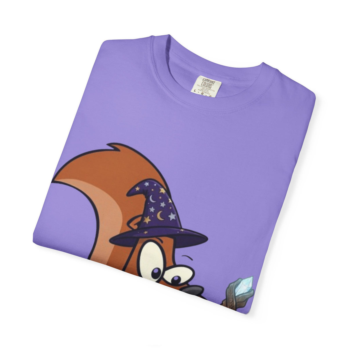 Wizard Squirrel Adult T-Shirt — "Rizz 'em With The Tism" Cute Magic Cartoon Tee
