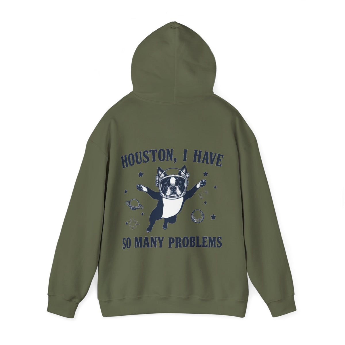 Houston, I Have So Many Problems Adult Hoodie — Funny Space French Bulldog Graphic Hoodie