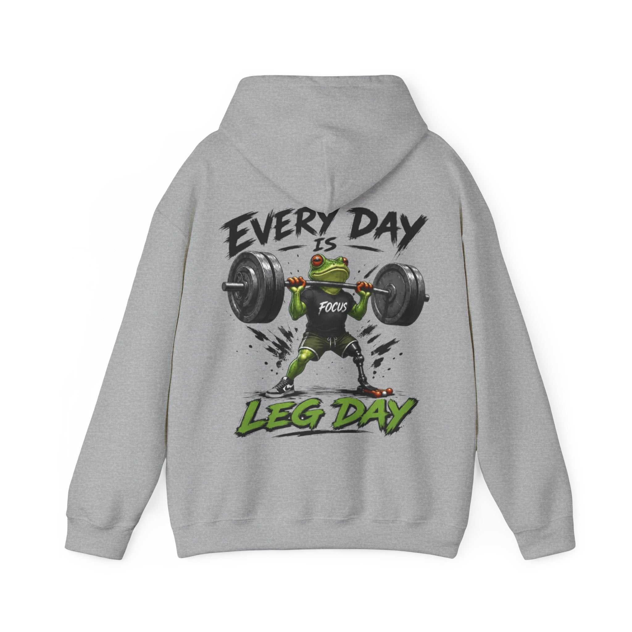 Adult Hoodie - "Every Day Is Leg Day" Frog Weightlifting Gym Hoodie