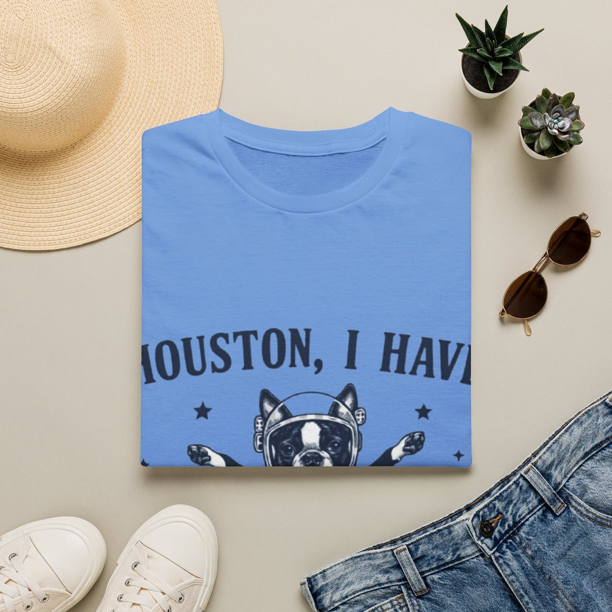 Adult T-Shirt — "Houston, I Have So Many Problems" Astronaut Dog Graphic Tee