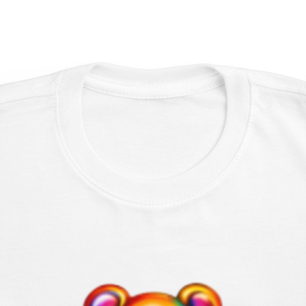 Rainbow Teddy Bear BE KIND Toddler Tee | Kids Positive Message Shirt