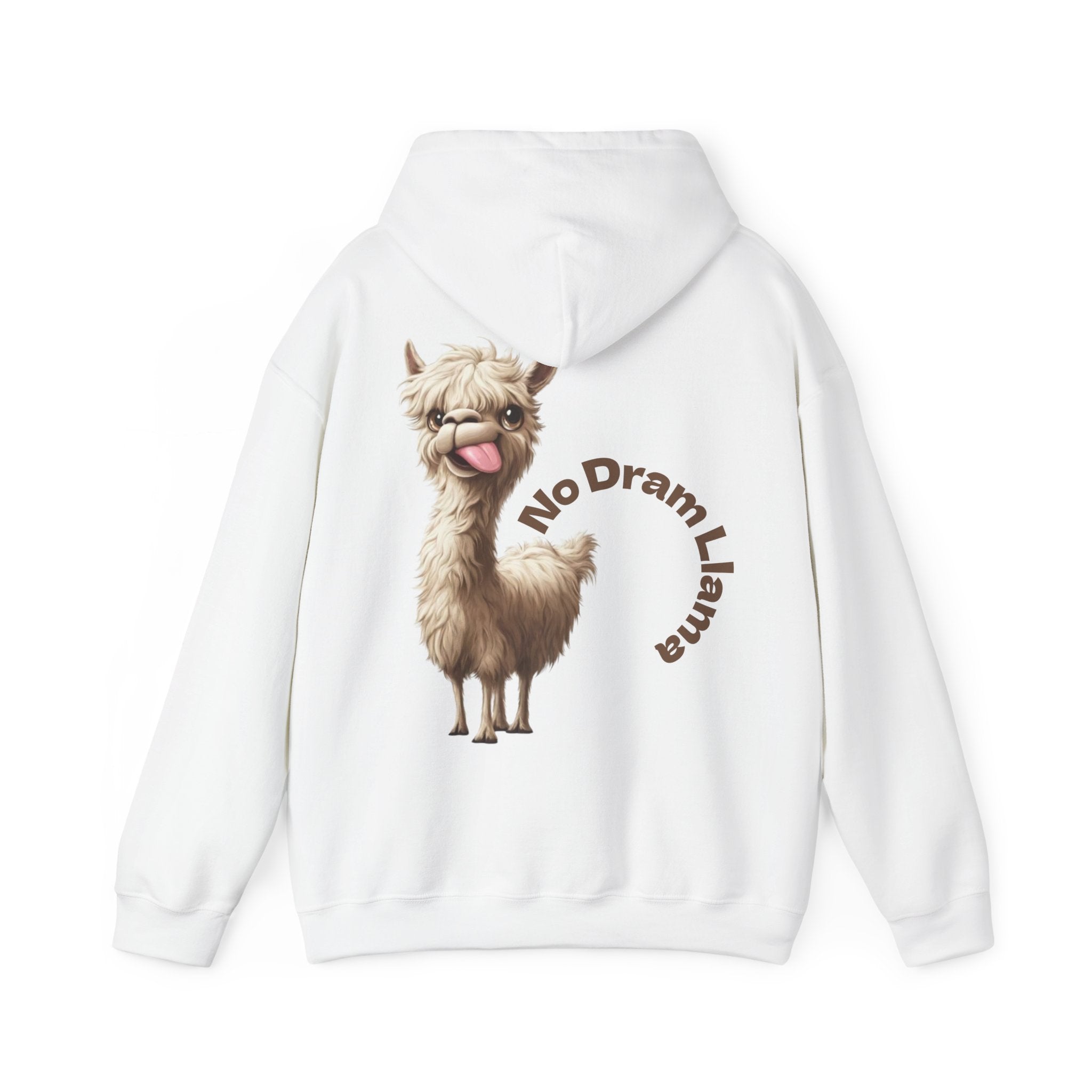 No Dram Llama Adult Hoodie – Cute Llama Graphic Pullover