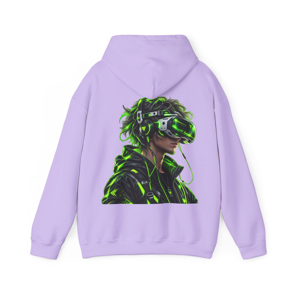 VR Gamer  Adult Hoodie — Neon Cyberpunk Virtual Reality Gamer Graphic Sweatshirt