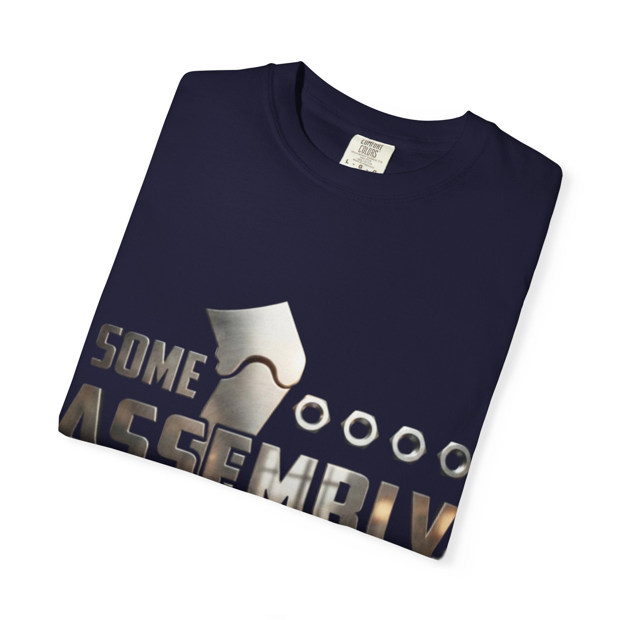 Some Assembly Required Adult T-Shirt — Funny DIY Carpenter Tee