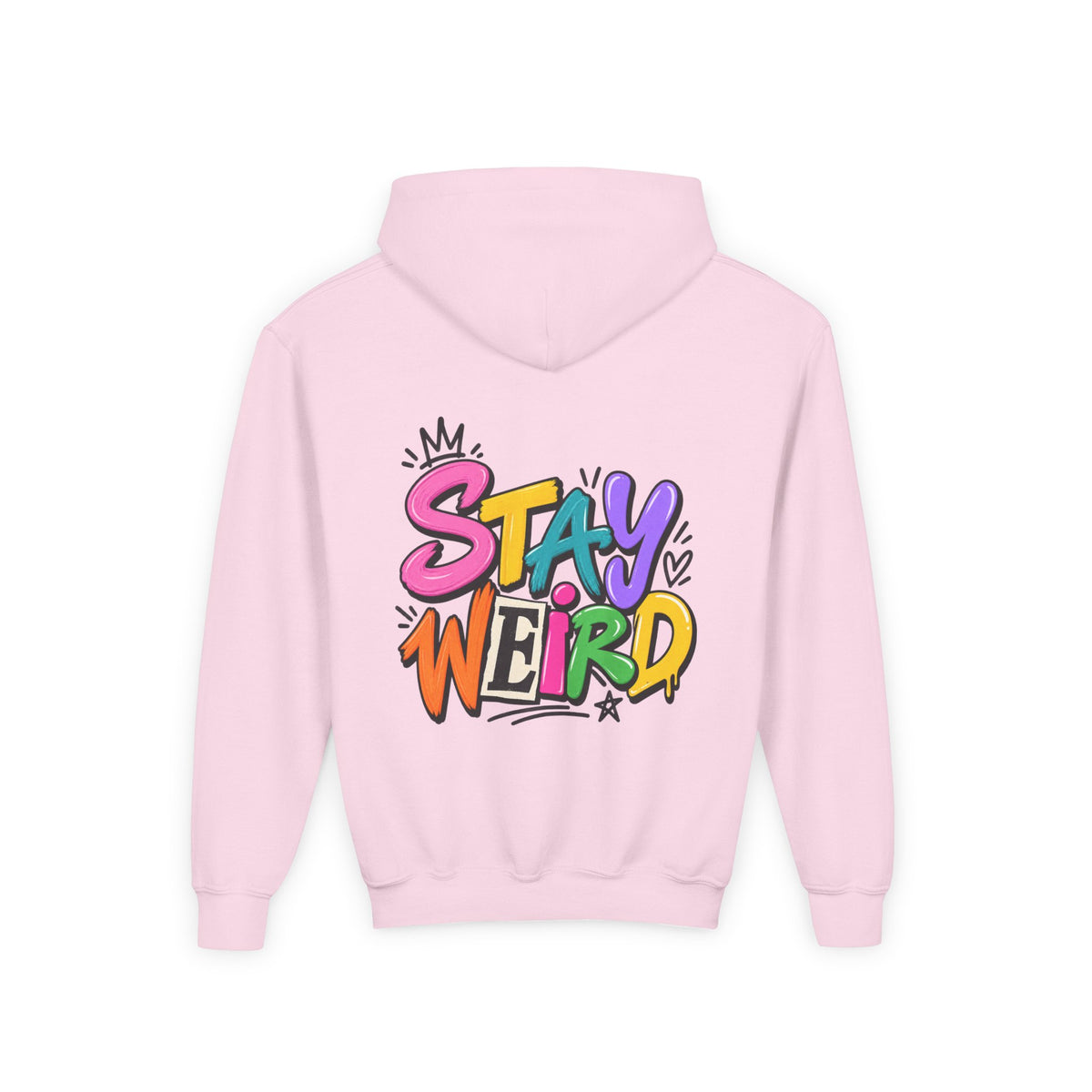 Kids Hoodie - "Stay Weird" Colorful Graffiti Graphic