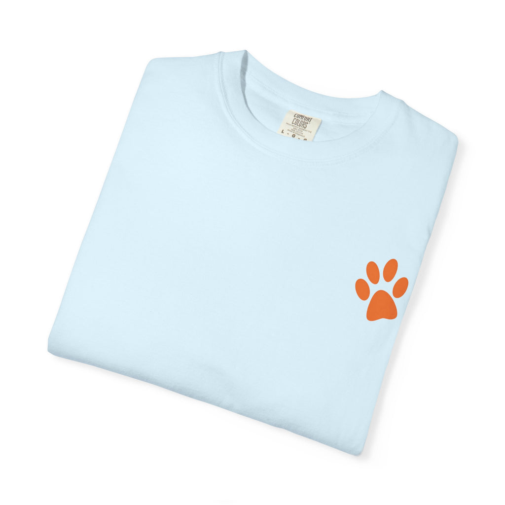 A Little Hat-Titude Puppy Adult T-Shirt | Cute Dog with Pink Hat, Paw Print