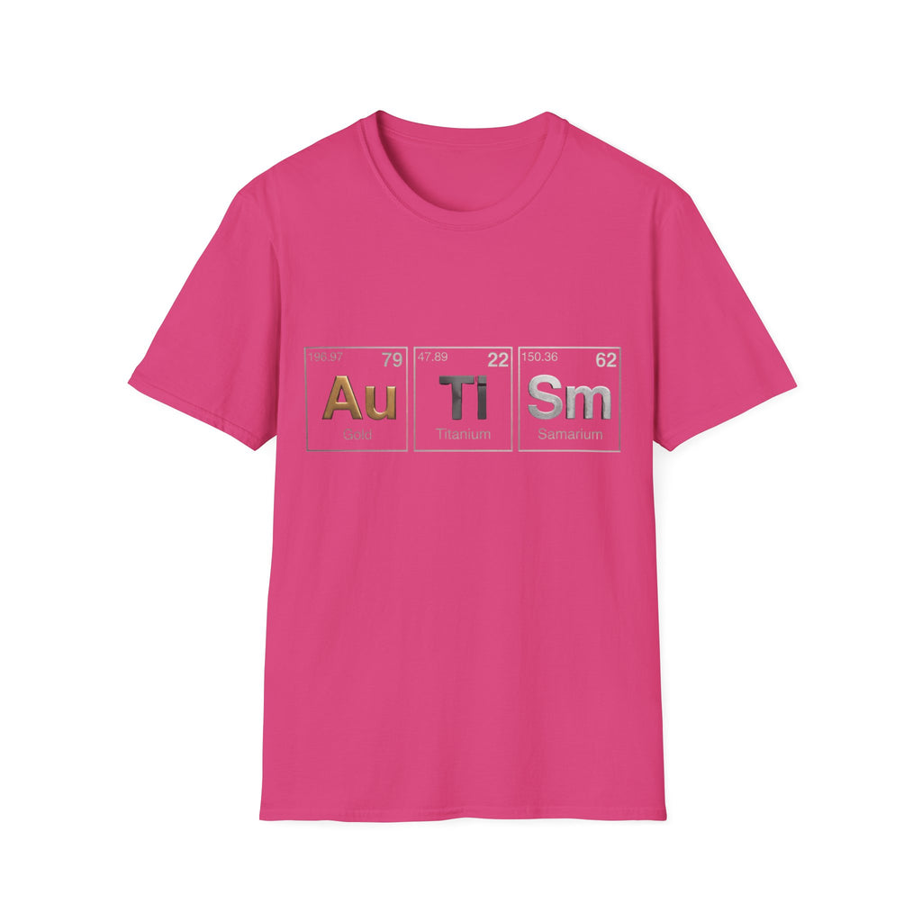 Adult T-Shirt — 'Au Ti Sm' Periodic Table Autism Awareness Tee