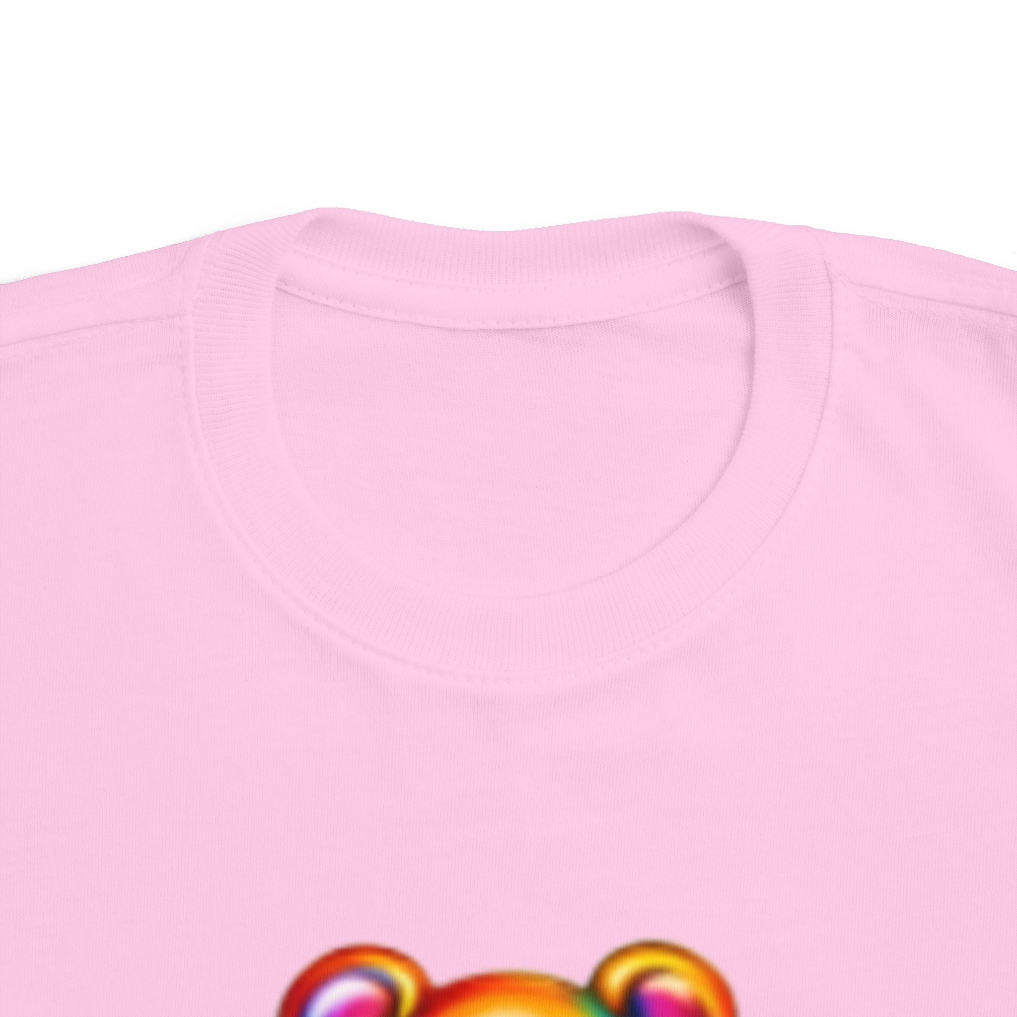 Rainbow Teddy Bear BE KIND Toddler Tee | Kids Positive Message Shirt