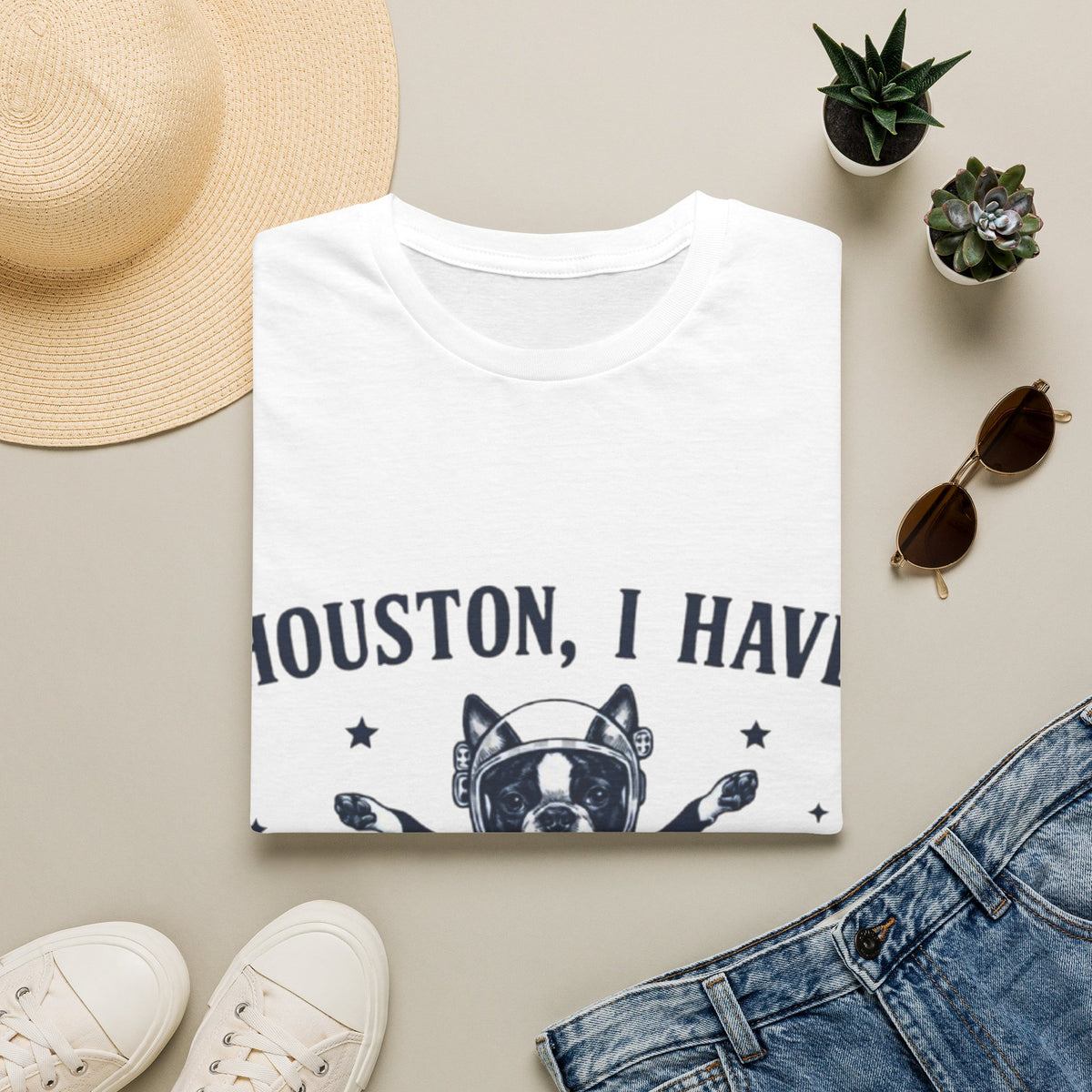 Adult T-Shirt — "Houston, I Have So Many Problems" Astronaut Dog Graphic Tee