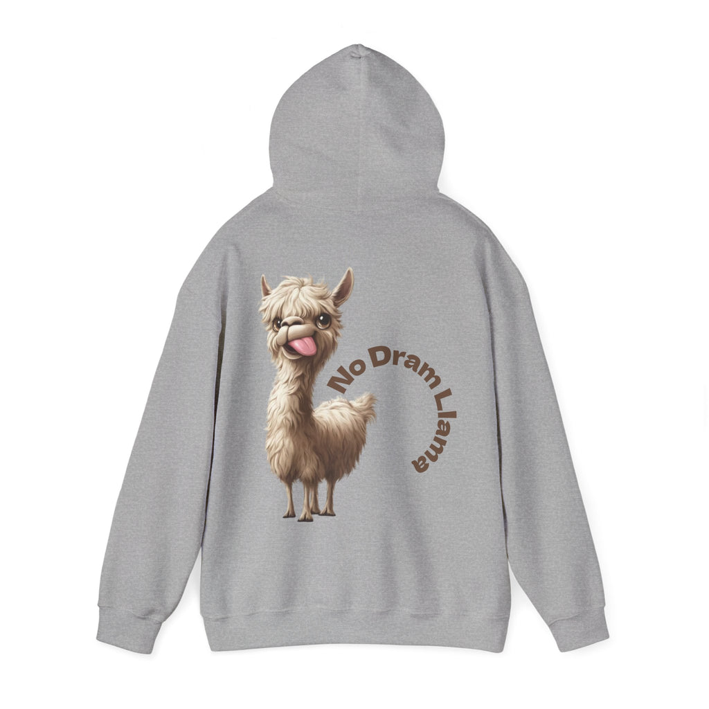 No Dram Llama Adult Hoodie – Cute Llama Graphic Pullover