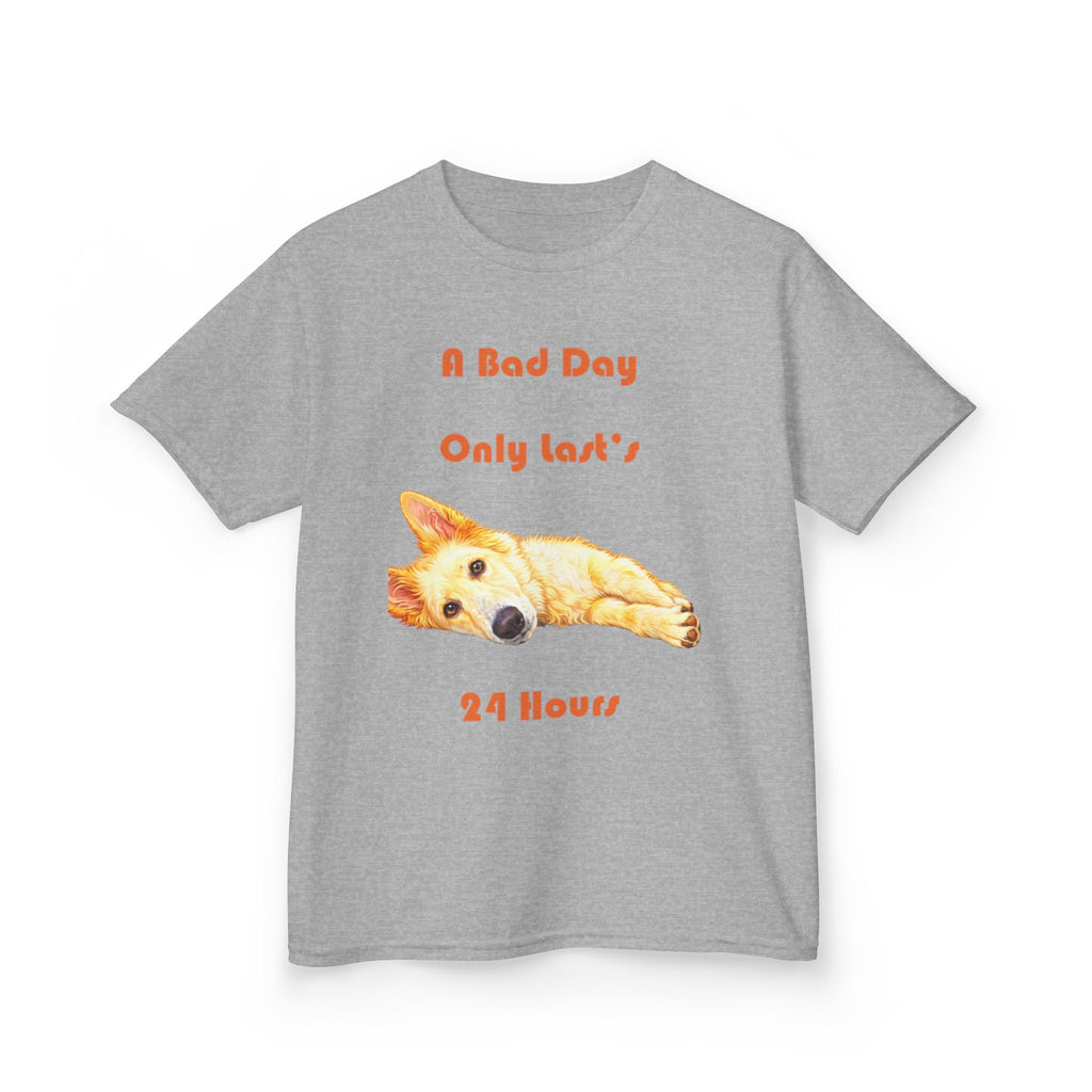 A Bad Day Only Lasts 24 Hours Kids Tee | Cute Corgi Illustration