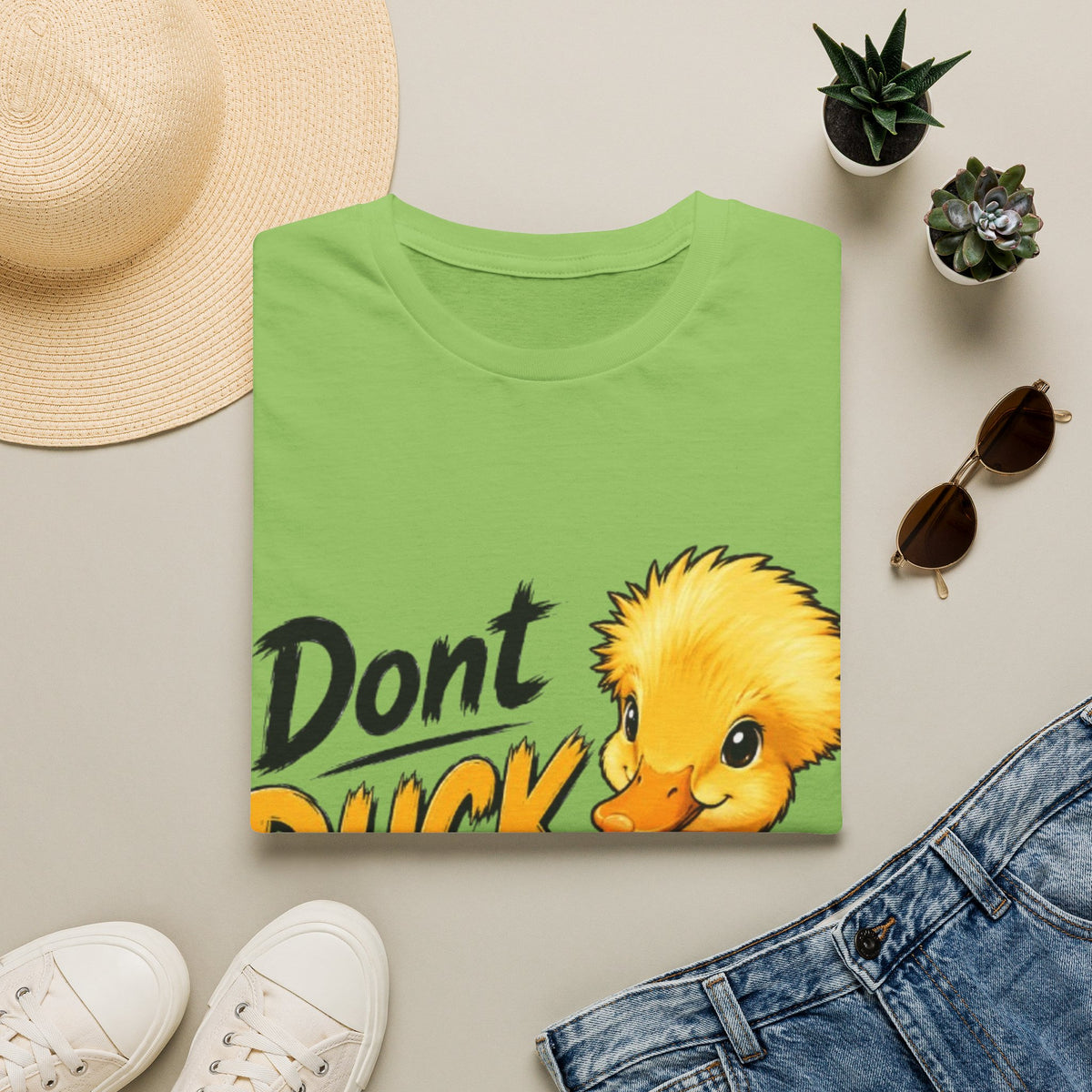 Don't Duck With Me Adult T-Shirt — Cute Yellow Duck Graphic Tee