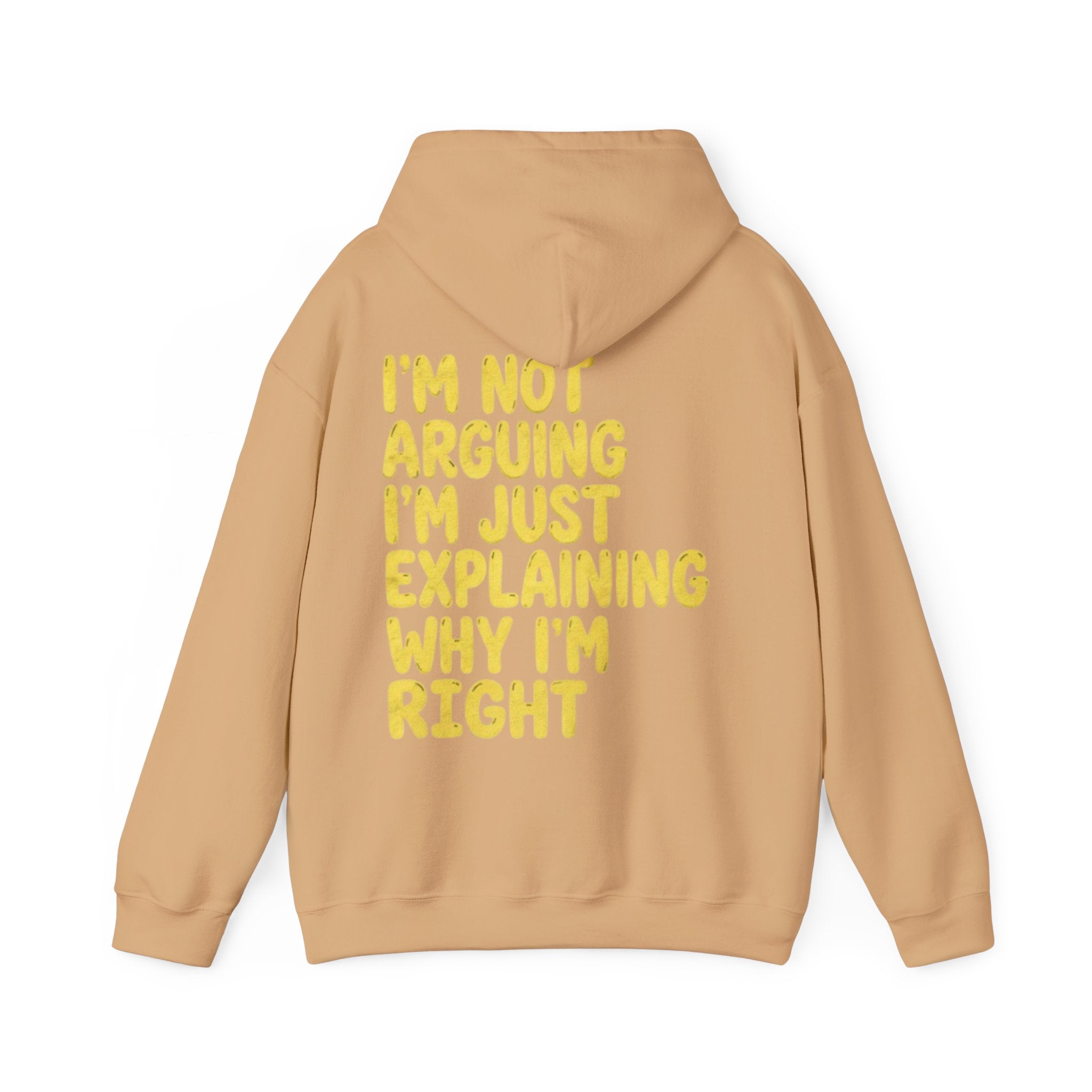 I'm Not Arguing Adult Hoodie — Funny "I'm Just Explaining Why I'm Right" Graphic Hoodie