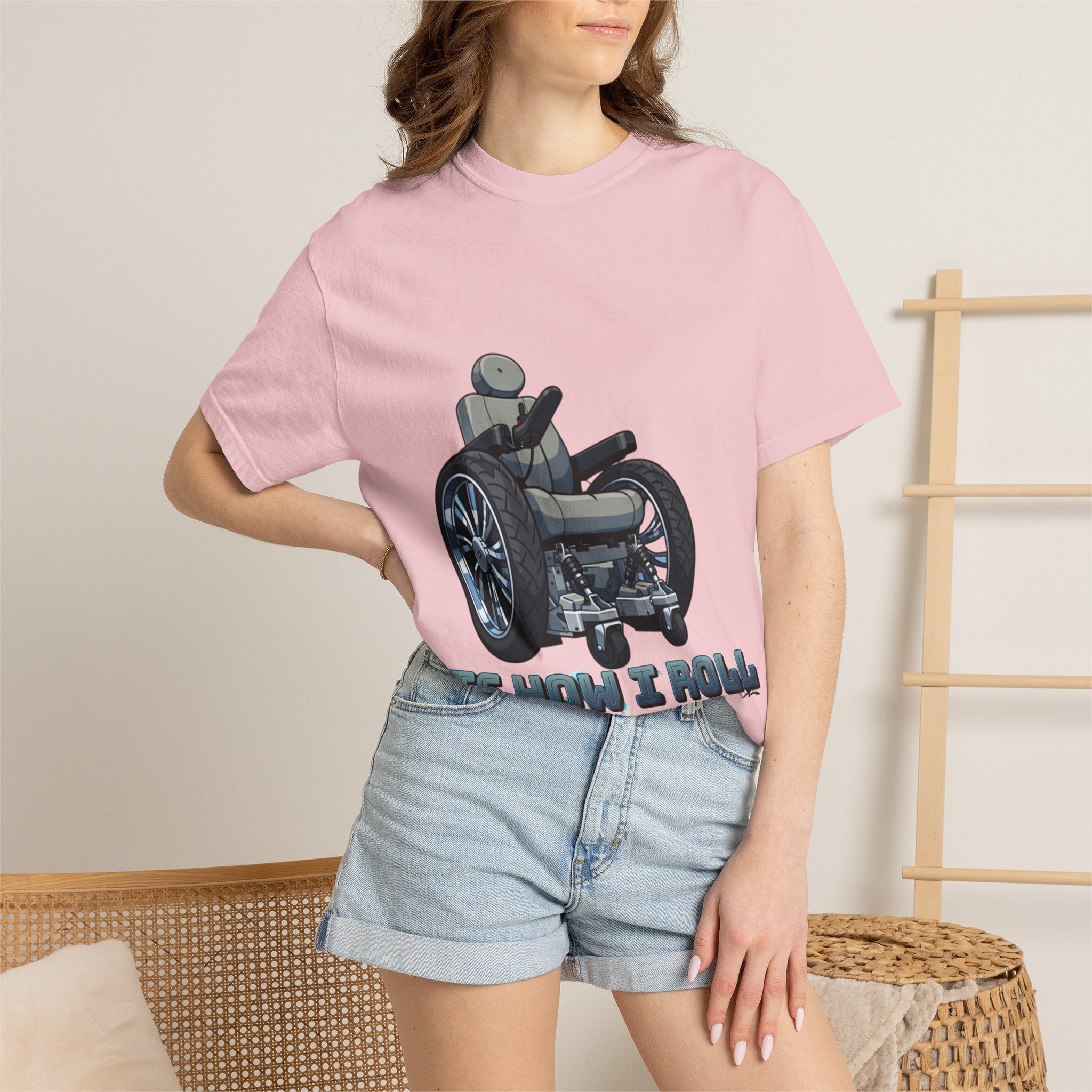 Adult T-Shirt — 'It's How I Roll' Wheelchair Graphic Tee