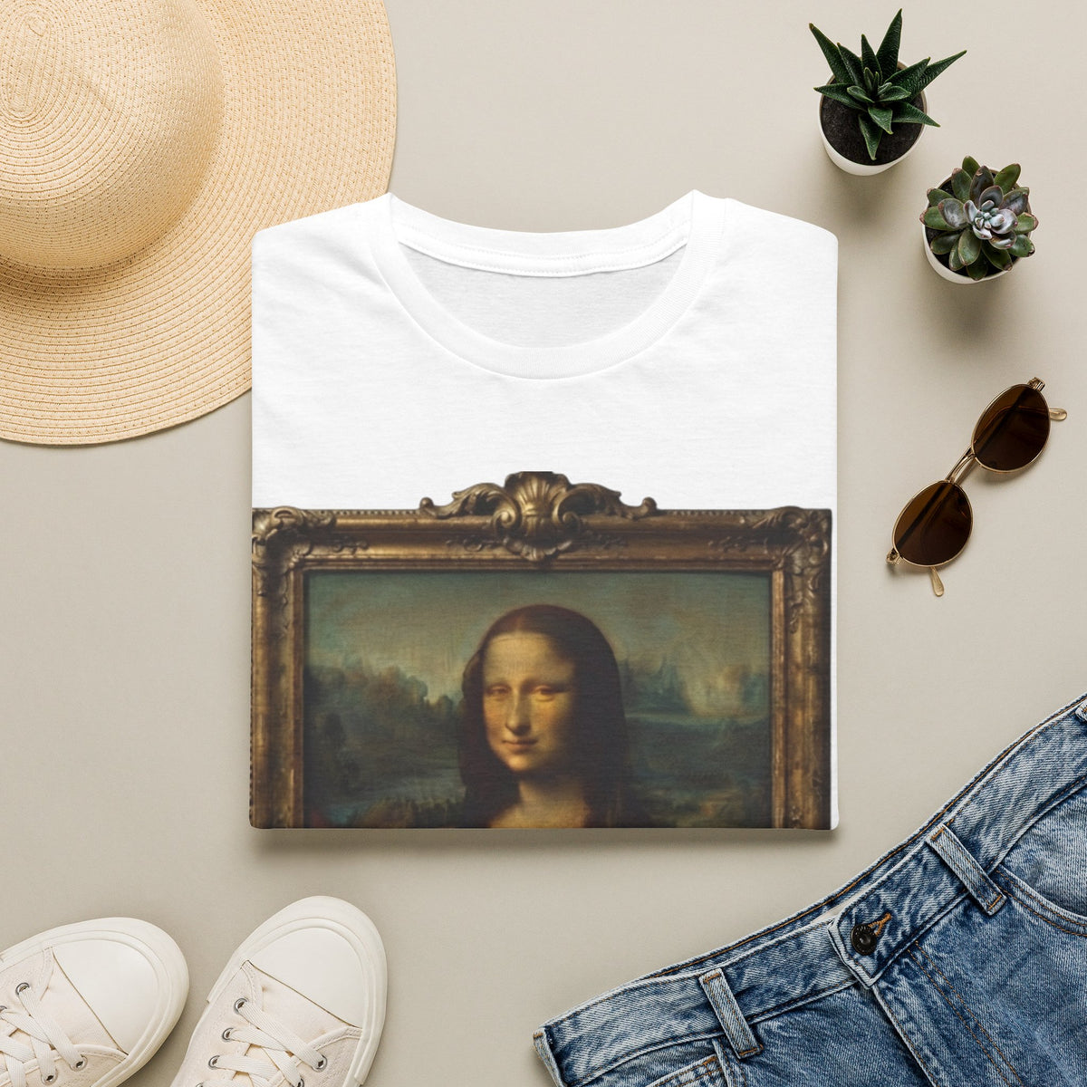 Mona Lisa Portrait Adult T-Shirt — Classic Renaissance Art Tee