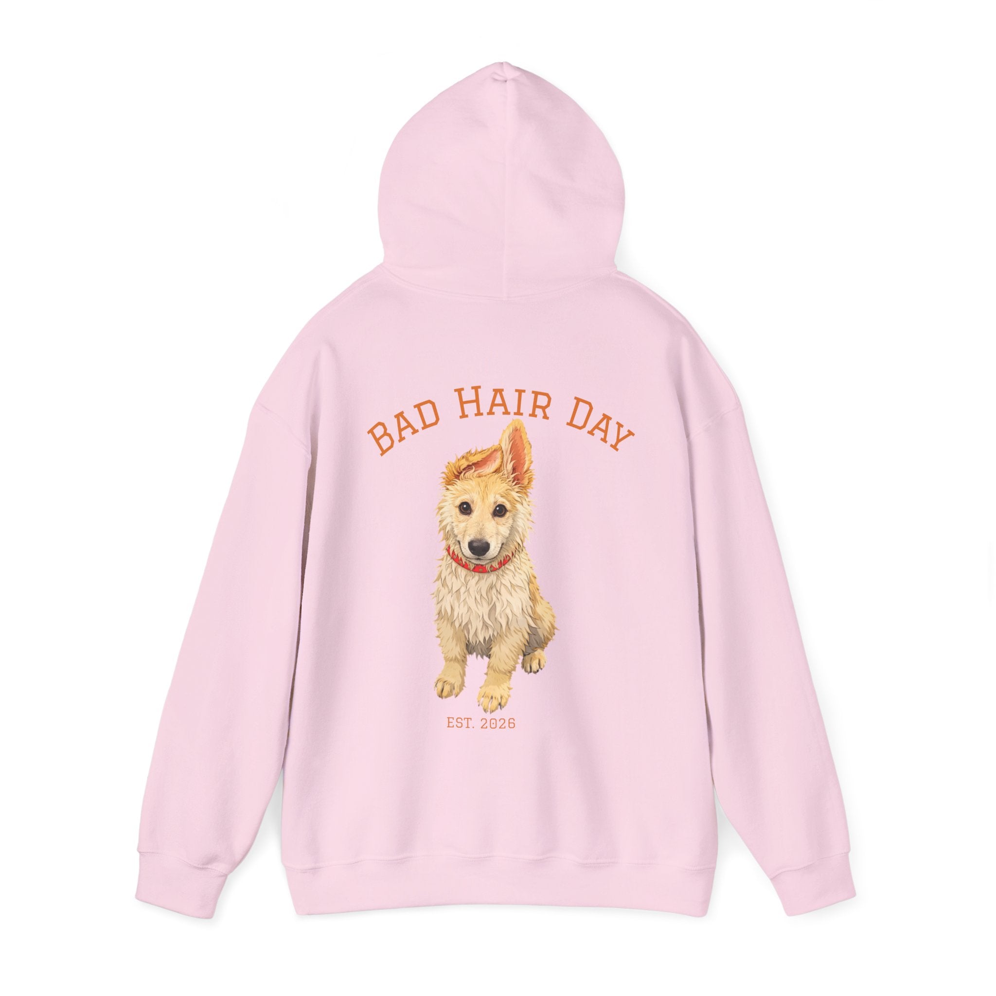 Bad Hair Day Puppy Adult Hoodie | Cute Dog Illustration Sweatshirt