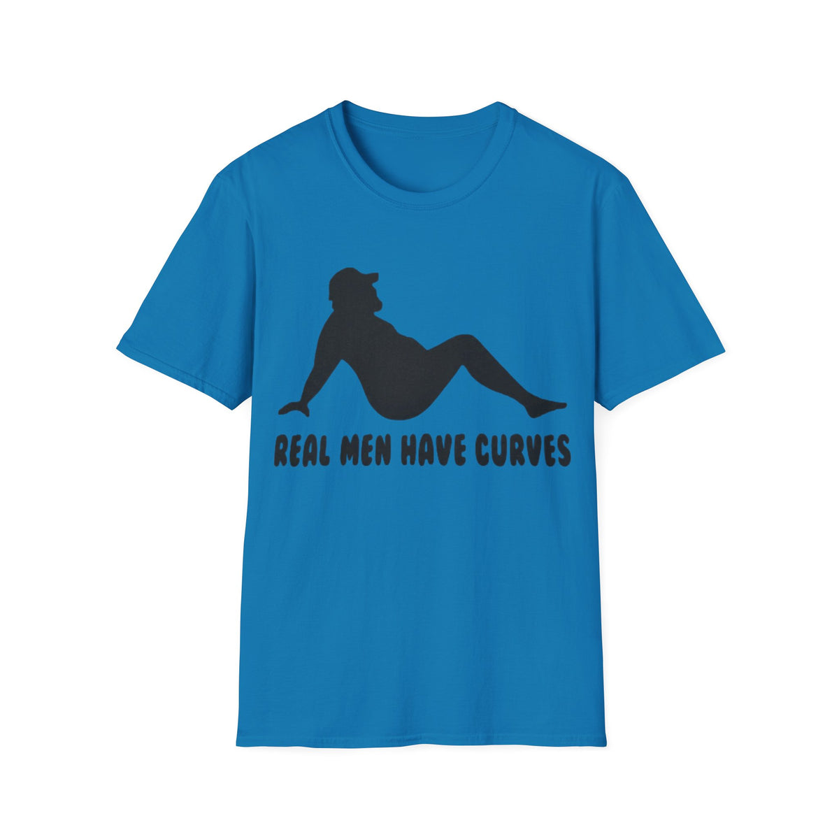 Curvy Silhouette Adult T-Shirt — "Real Men Have Curves" Graphic Tee