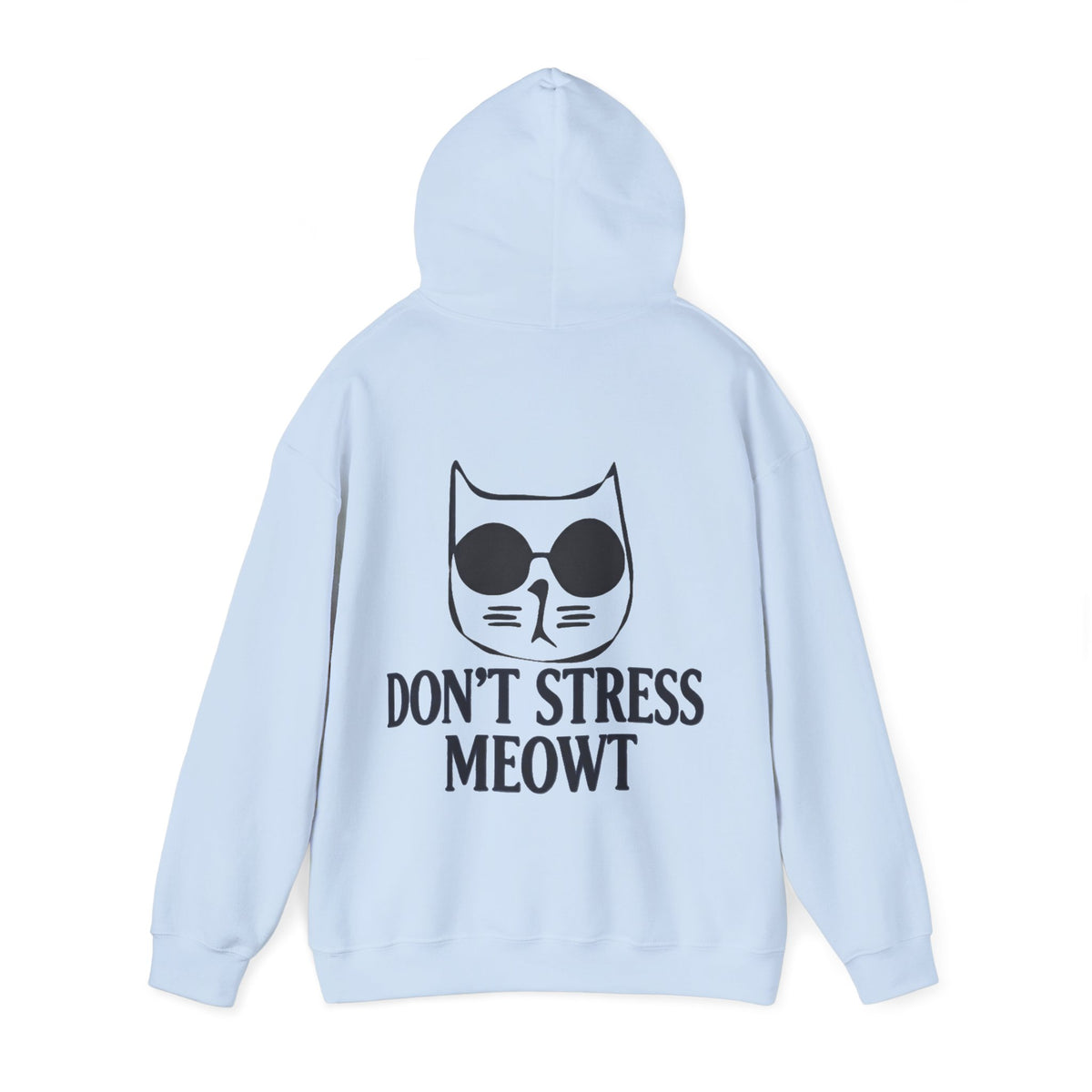 Don't Stress Meowt Adult Hoodie — Relaxed Cat Graphic Sweatshirt