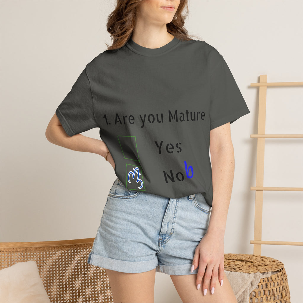 Adult T-Shirt — Funny "Are You Mature?" Checkbox Graphic Tee