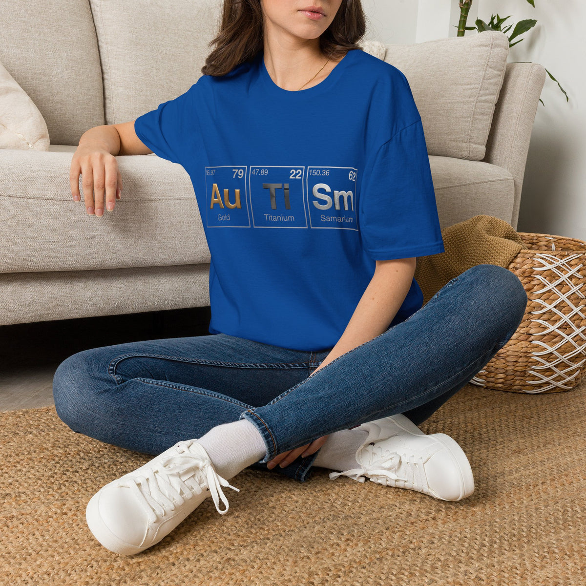 Adult T-Shirt — 'Au Ti Sm' Periodic Table Autism Awareness Tee