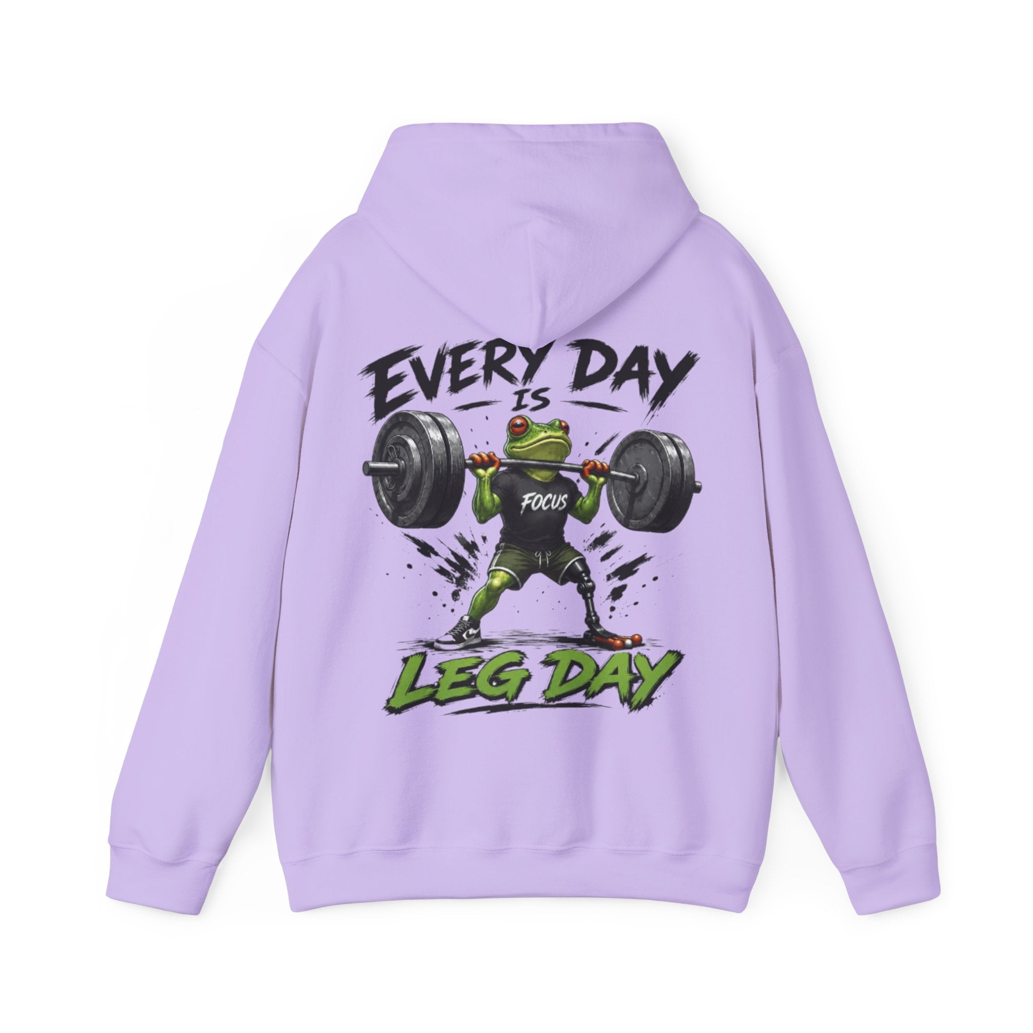 Adult Hoodie - "Every Day Is Leg Day" Frog Weightlifting Gym Hoodie