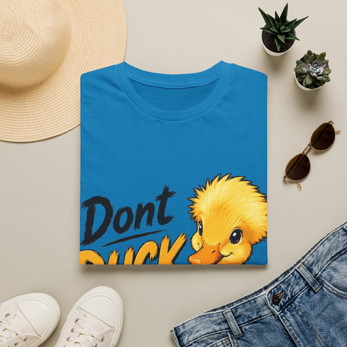 Don't Duck With Me Adult T-Shirt — Cute Yellow Duck Graphic Tee