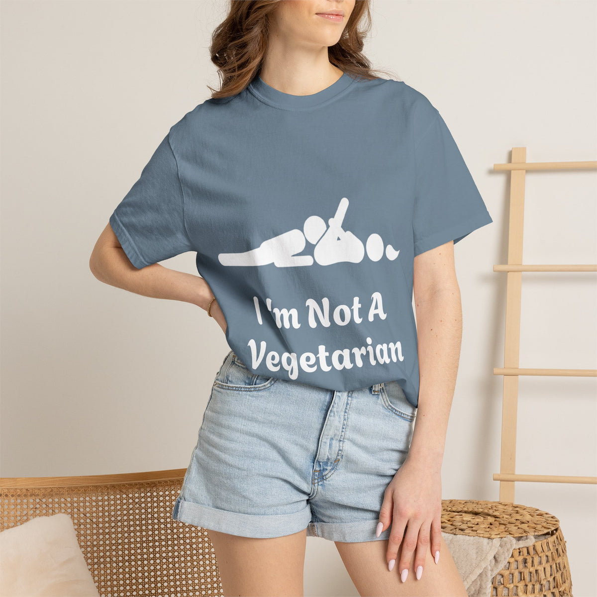 Adult T-Shirt — Funny " i'm Not a Vegetarian" Graphic Tee (Meat Lover Humor)