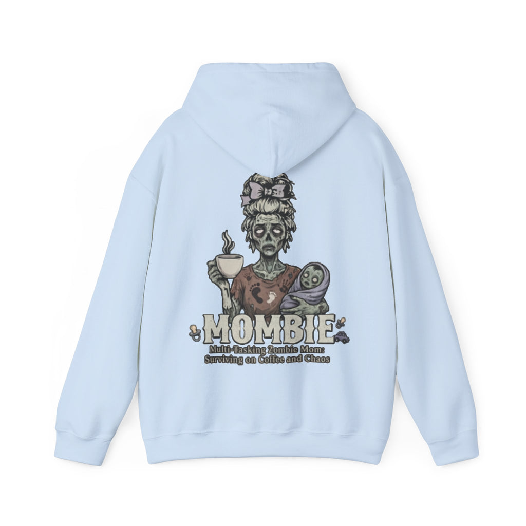 Mombie Adult Hoodie — “Mombie” Funny Coffee & Chaos Mom Sweatshirt