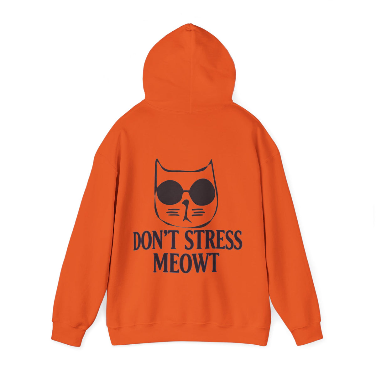 Don't Stress Meowt Adult Hoodie — Relaxed Cat Graphic Sweatshirt