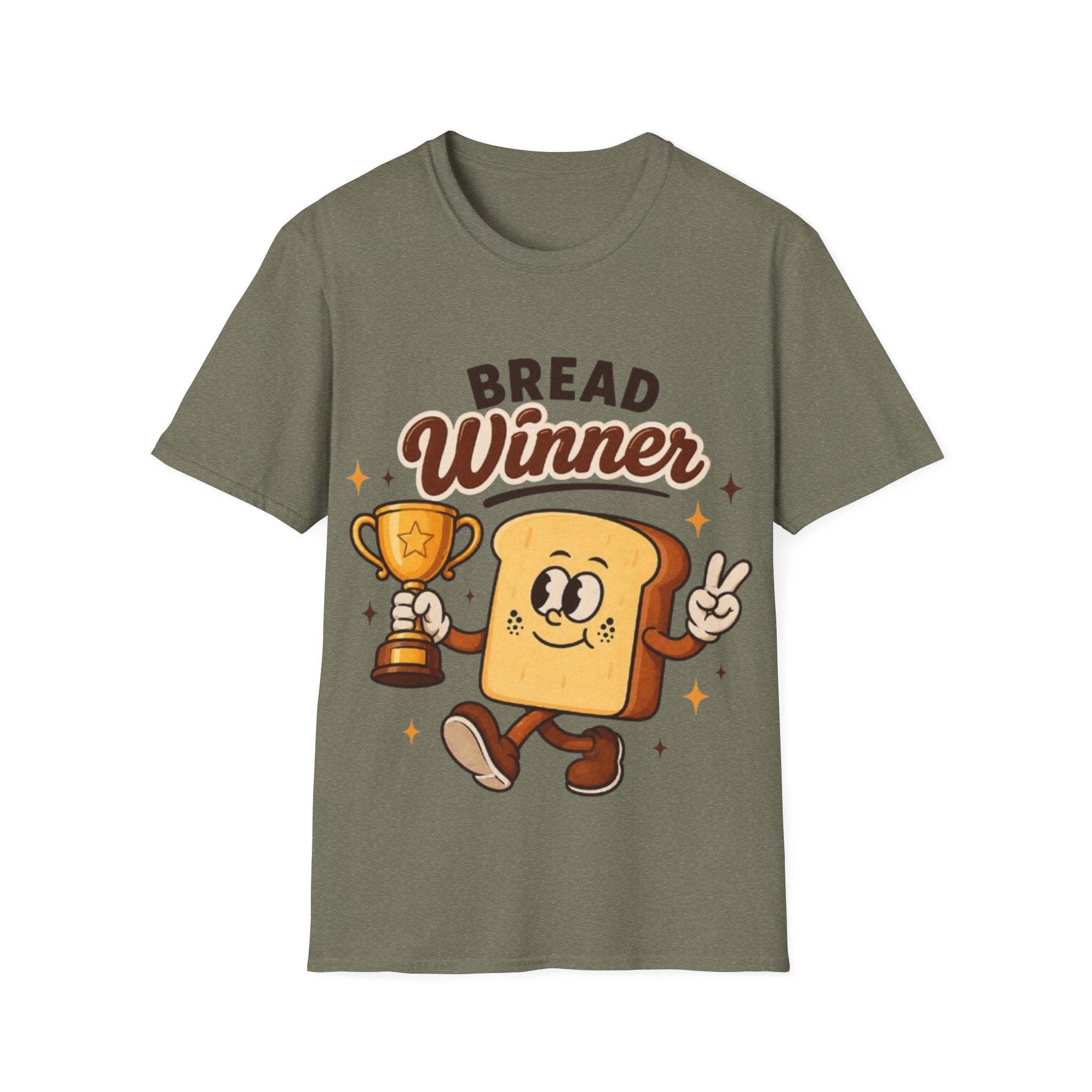 Bread Winner Adult T‑Shirt — Funny Toast Cartoon Tee for Bakers & Breakfast Lovers