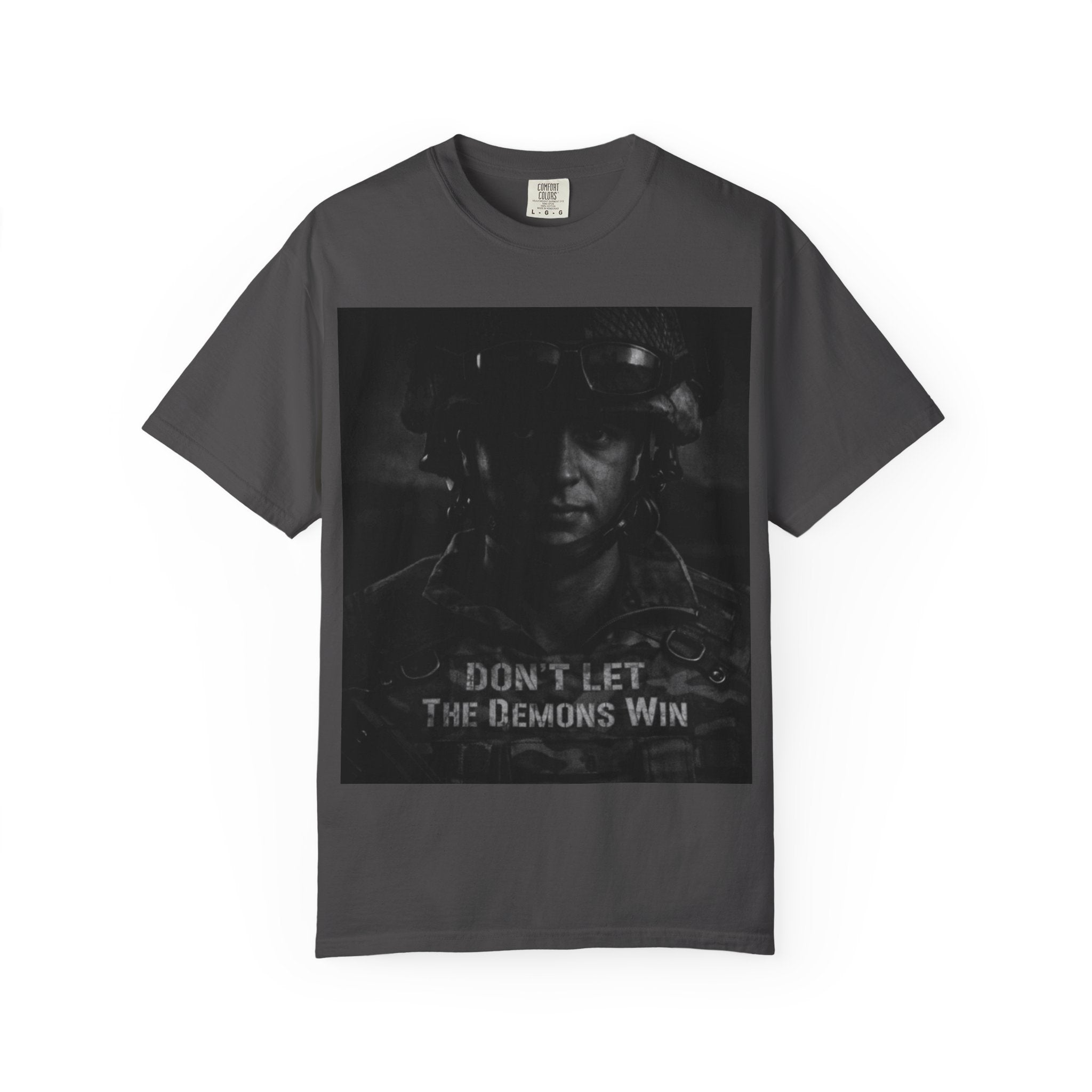 Don't Let the Demons Win T-Shirt — Dark Tactical Graphic Tee