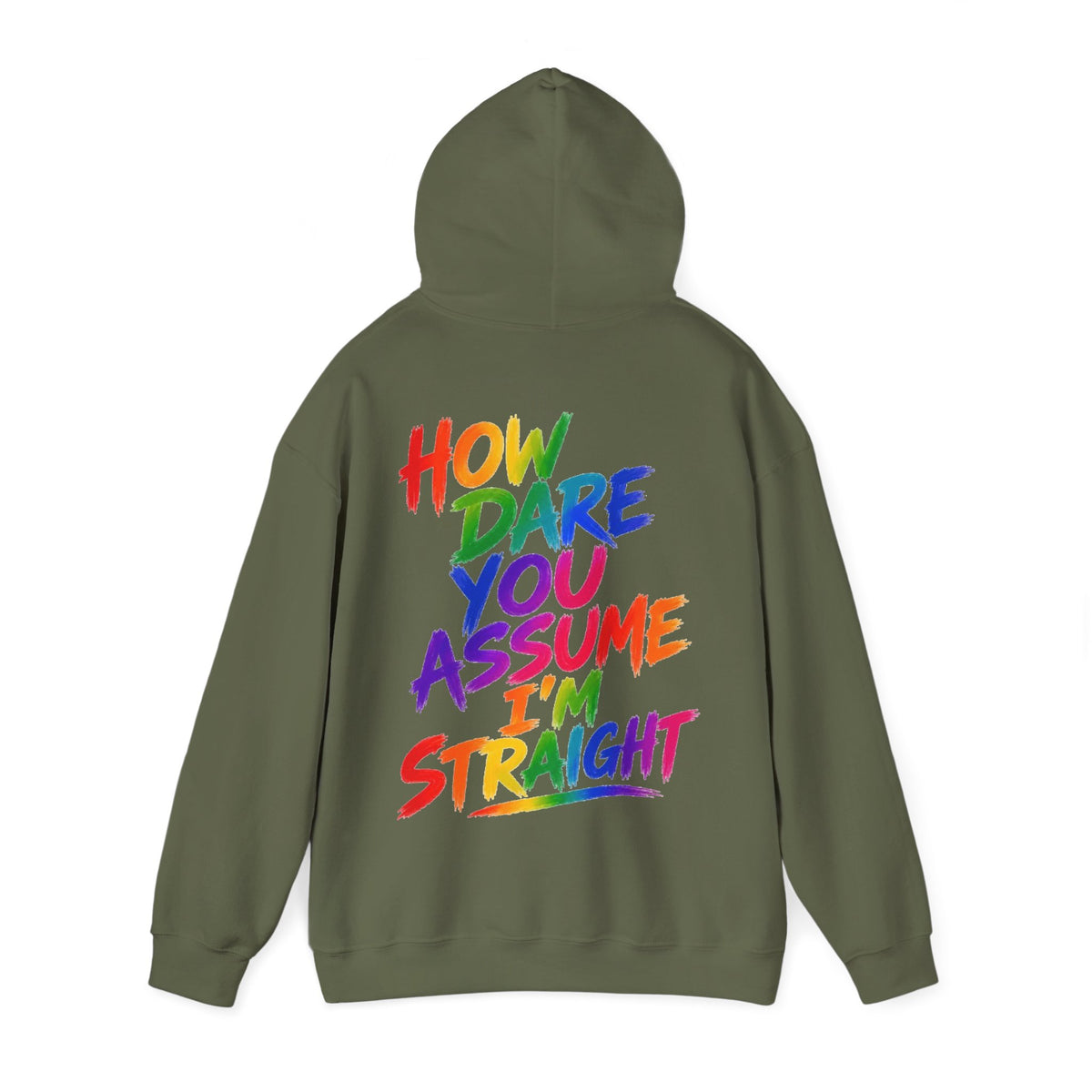 How Dare You Assume I'm Straight Adult Hoodie — Rainbow Pride Statement Sweatshirt