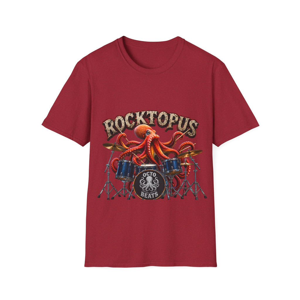 Rocktopus Drummer Adult T-Shirt — Octopus Band Vintage Rock Tee