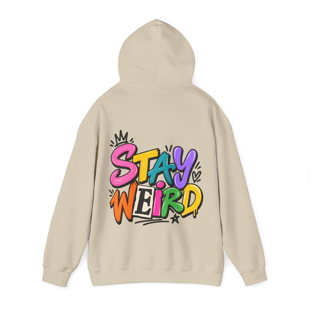 Stay Weird Adult Hoodie – Colorful Graffiti Graphic Hoodie