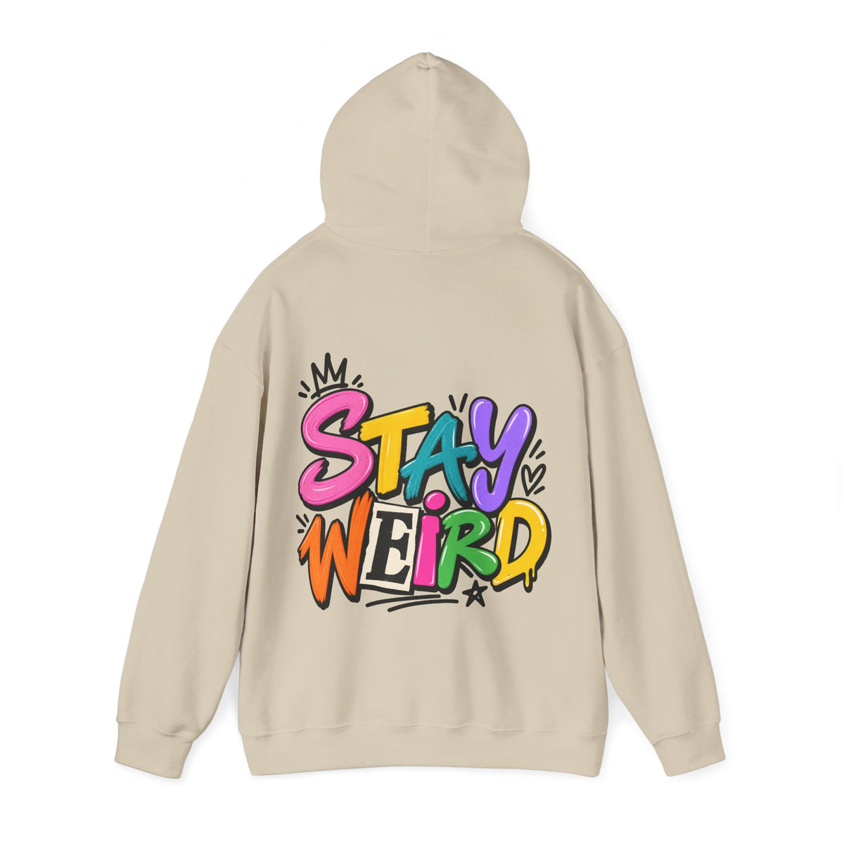 Stay Weird Adult Hoodie – Colorful Graffiti Graphic Hoodie