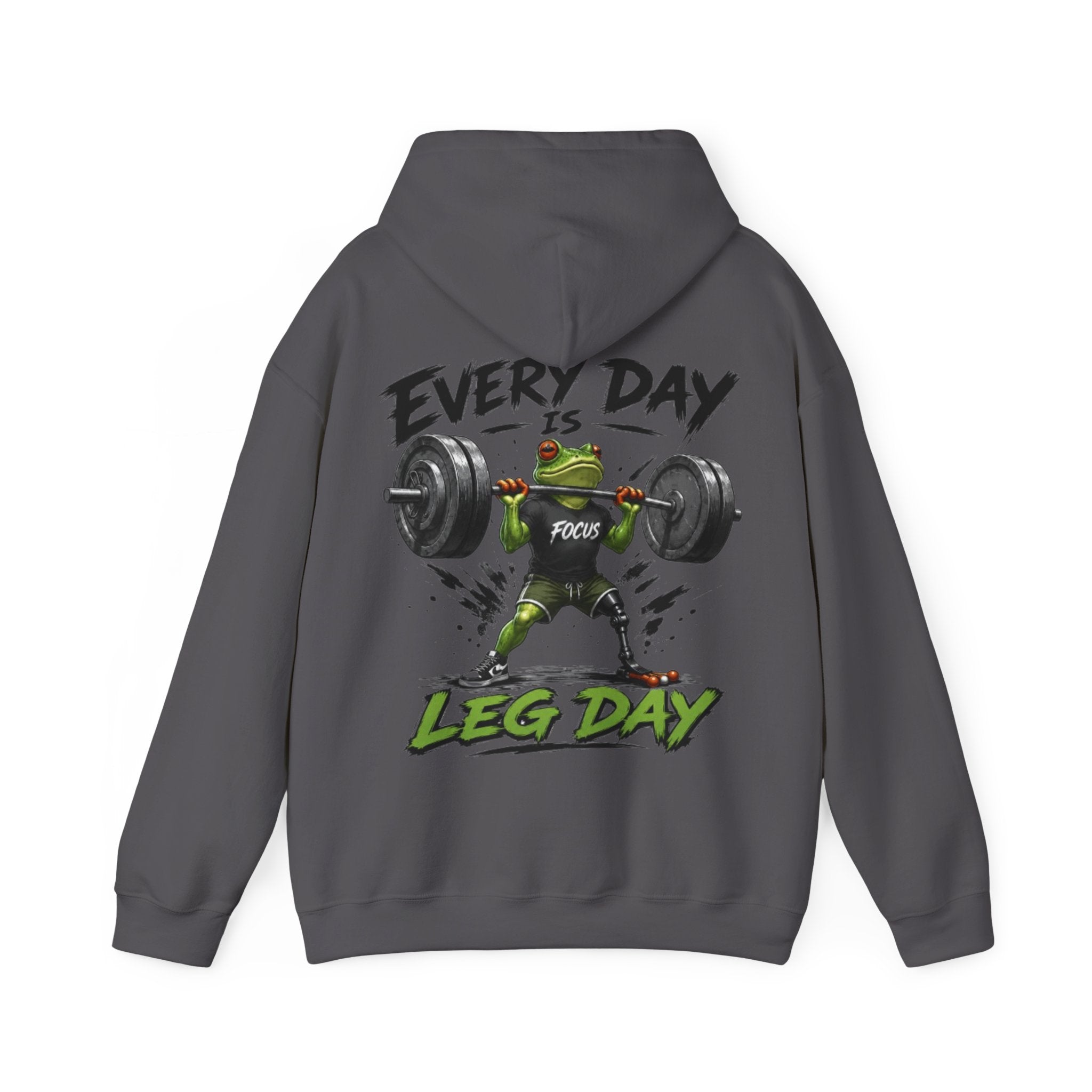 Adult Hoodie - "Every Day Is Leg Day" Frog Weightlifting Gym Hoodie