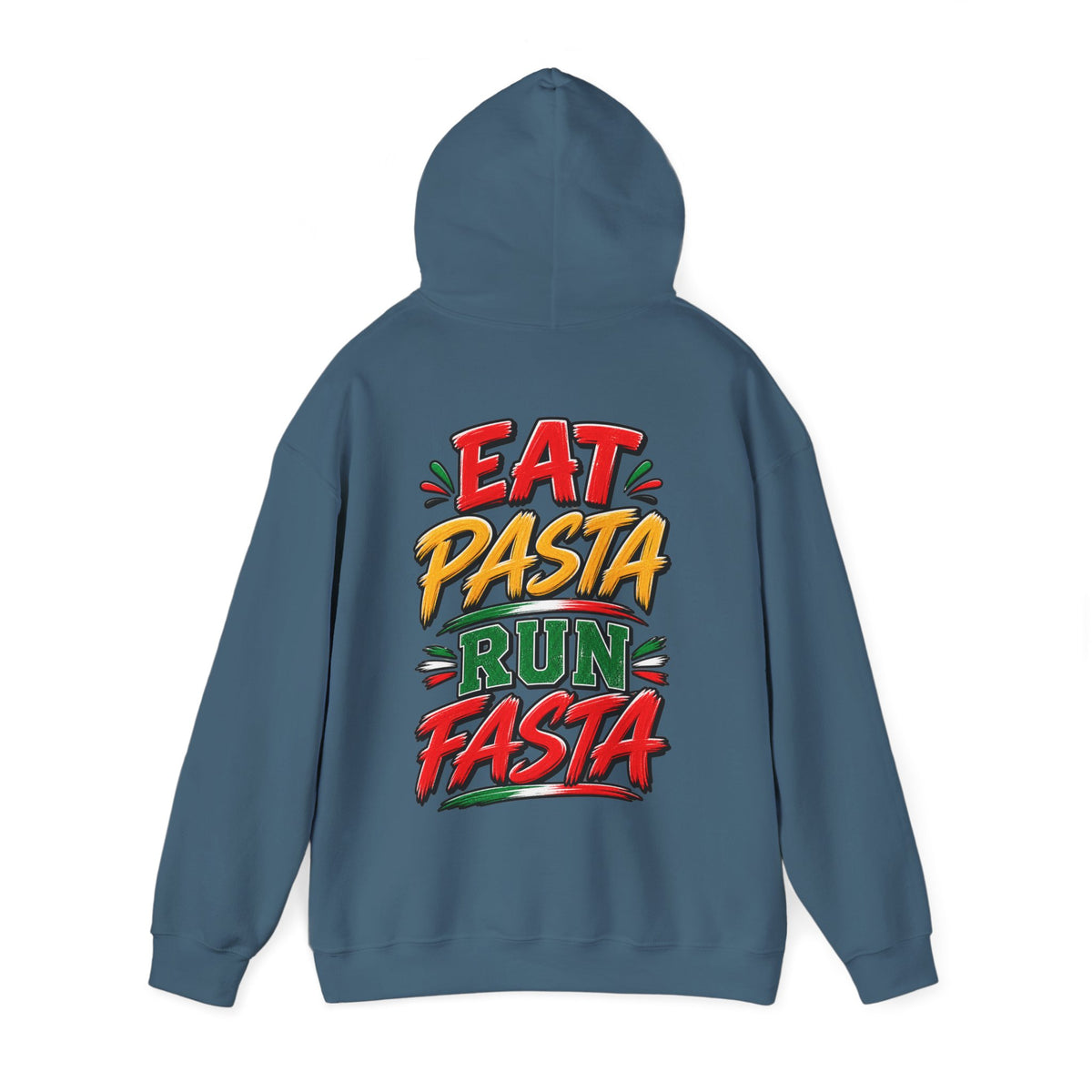 Adult Hoodie — "Eat Pasta Run Fasta" Graphic Pullover
