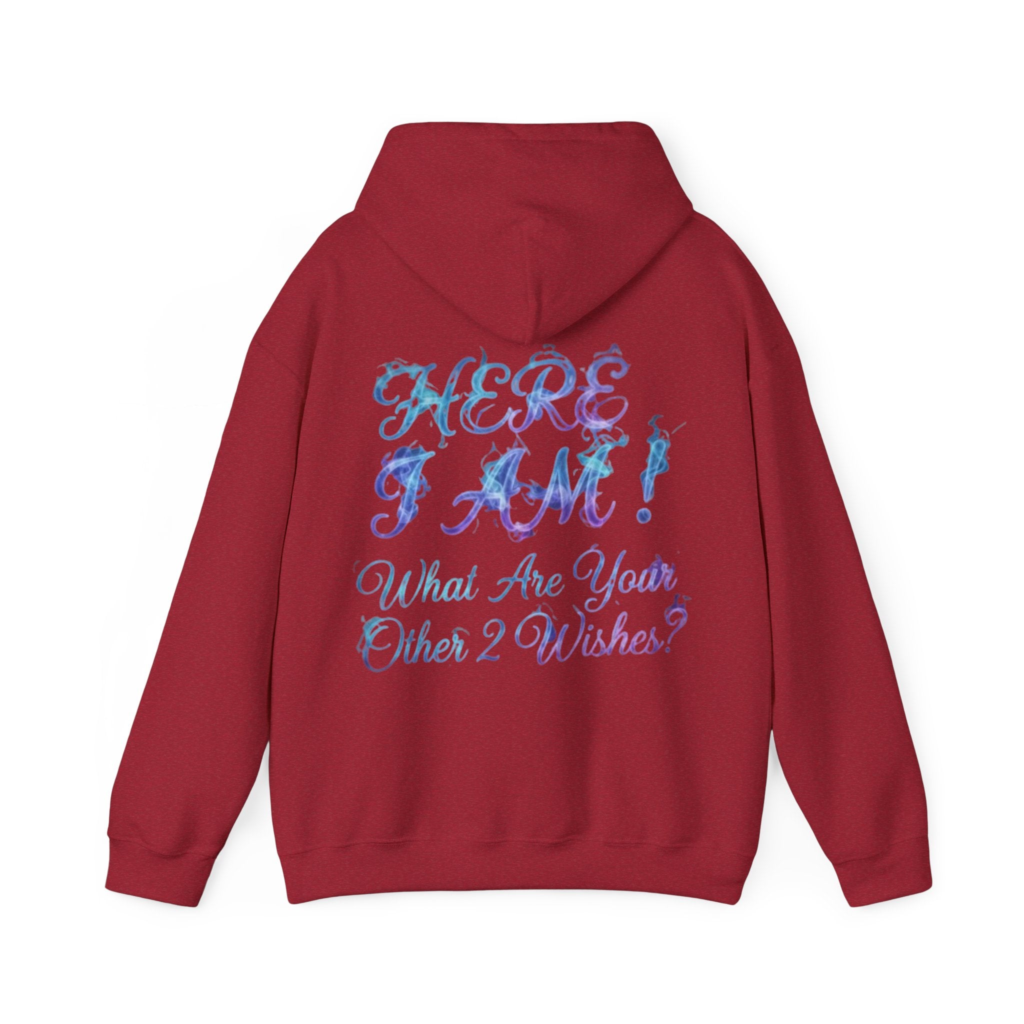 Adult Hoodie — “Here I Am!” Inspirational Script Hooded Sweatshirt