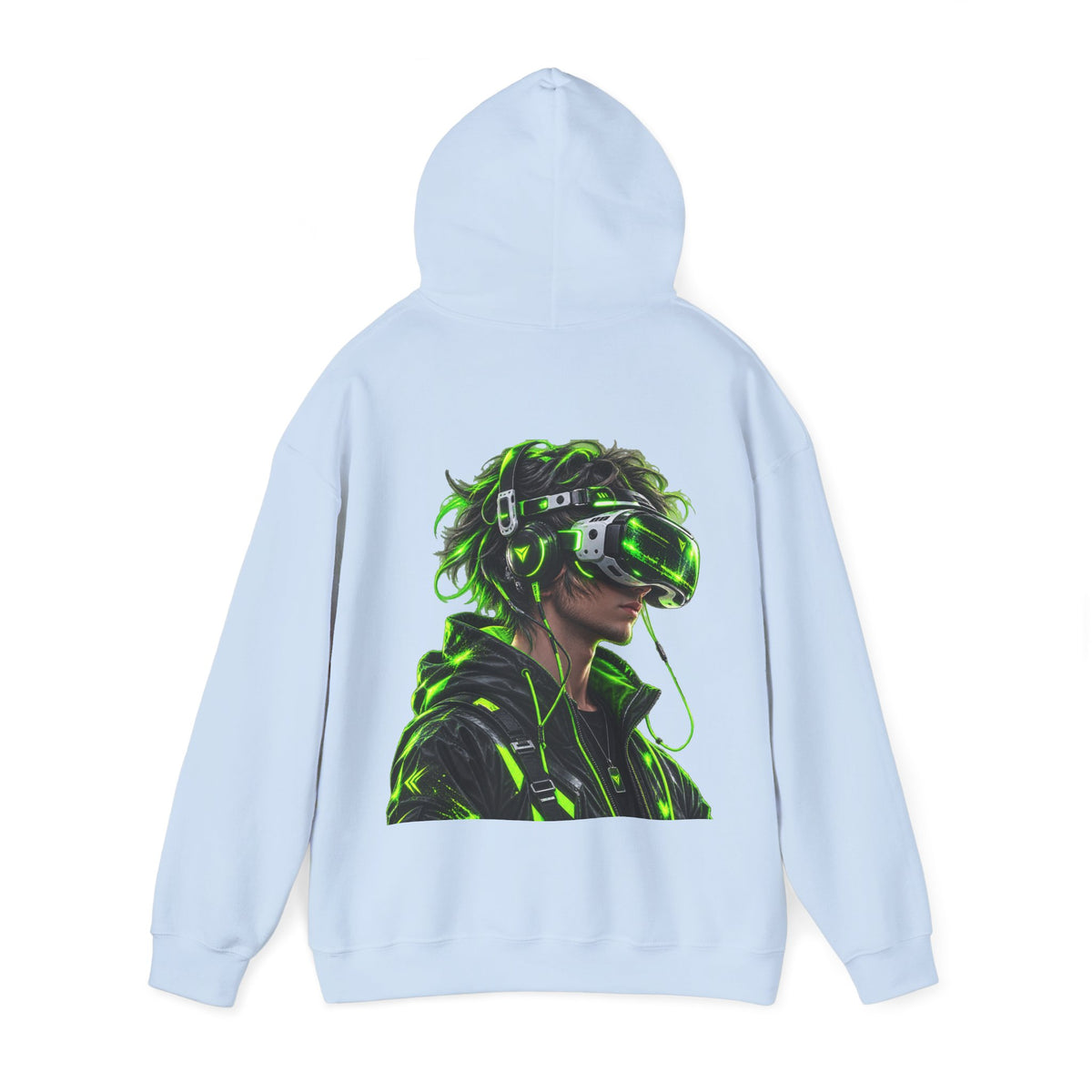 VR Gamer  Adult Hoodie — Neon Cyberpunk Virtual Reality Gamer Graphic Sweatshirt